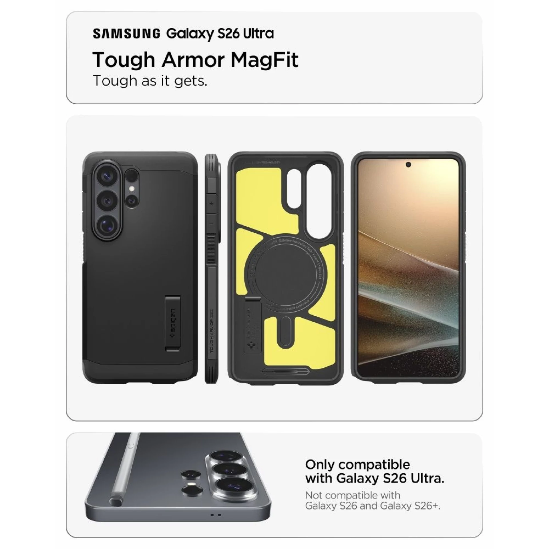 Maska Spigen Tough Armor MagSafe za Samsung S26 Ultra crna