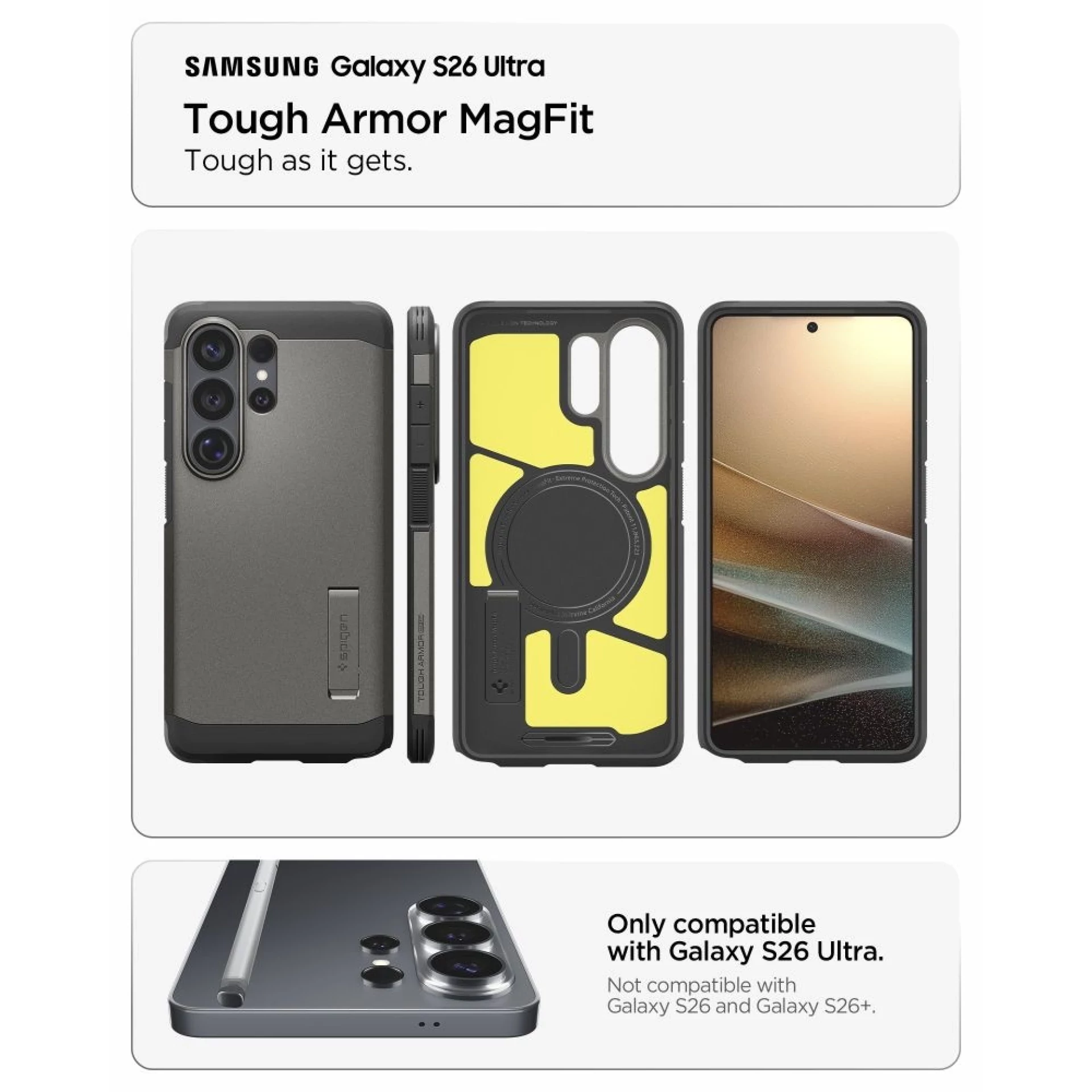 Maska Spigen Tough Armor MagSafe za Samsung S26 Ultra siva