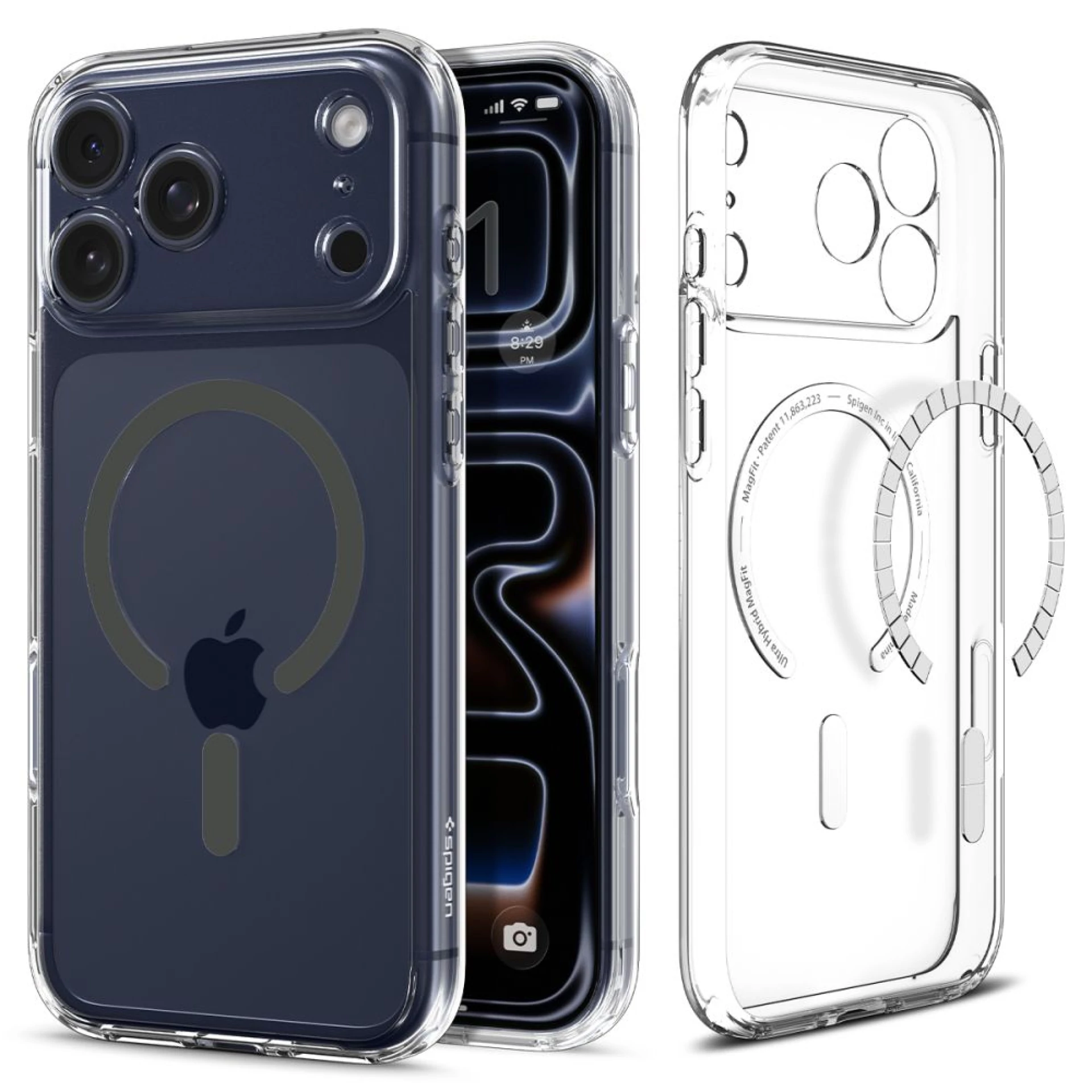 Maska Spigen Ultra Hybrid MagSafe za iPhone 17 Pro clear/siva