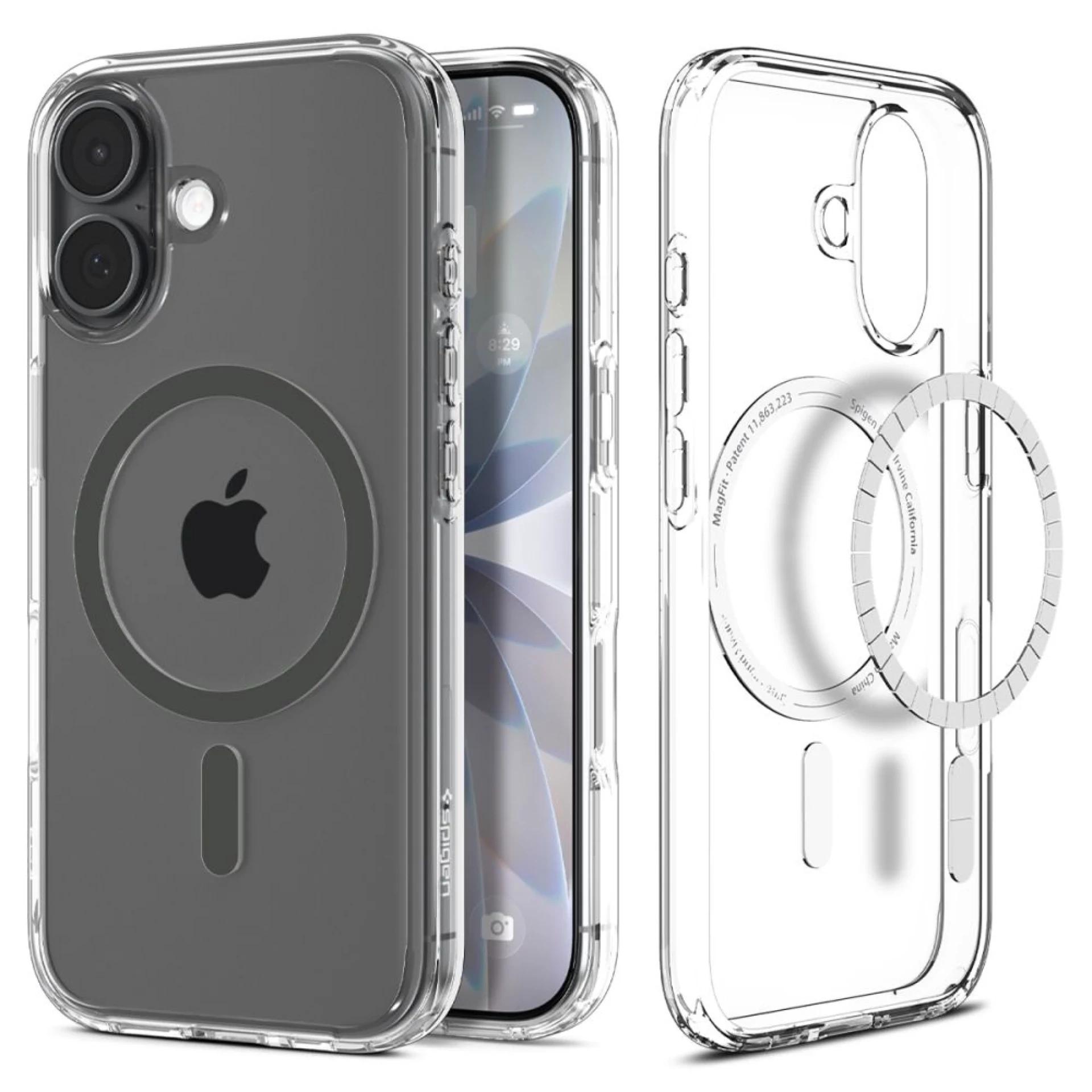 Maska Spigen Ultra Hybrid MagSafe za iPhone 17 providna/siva