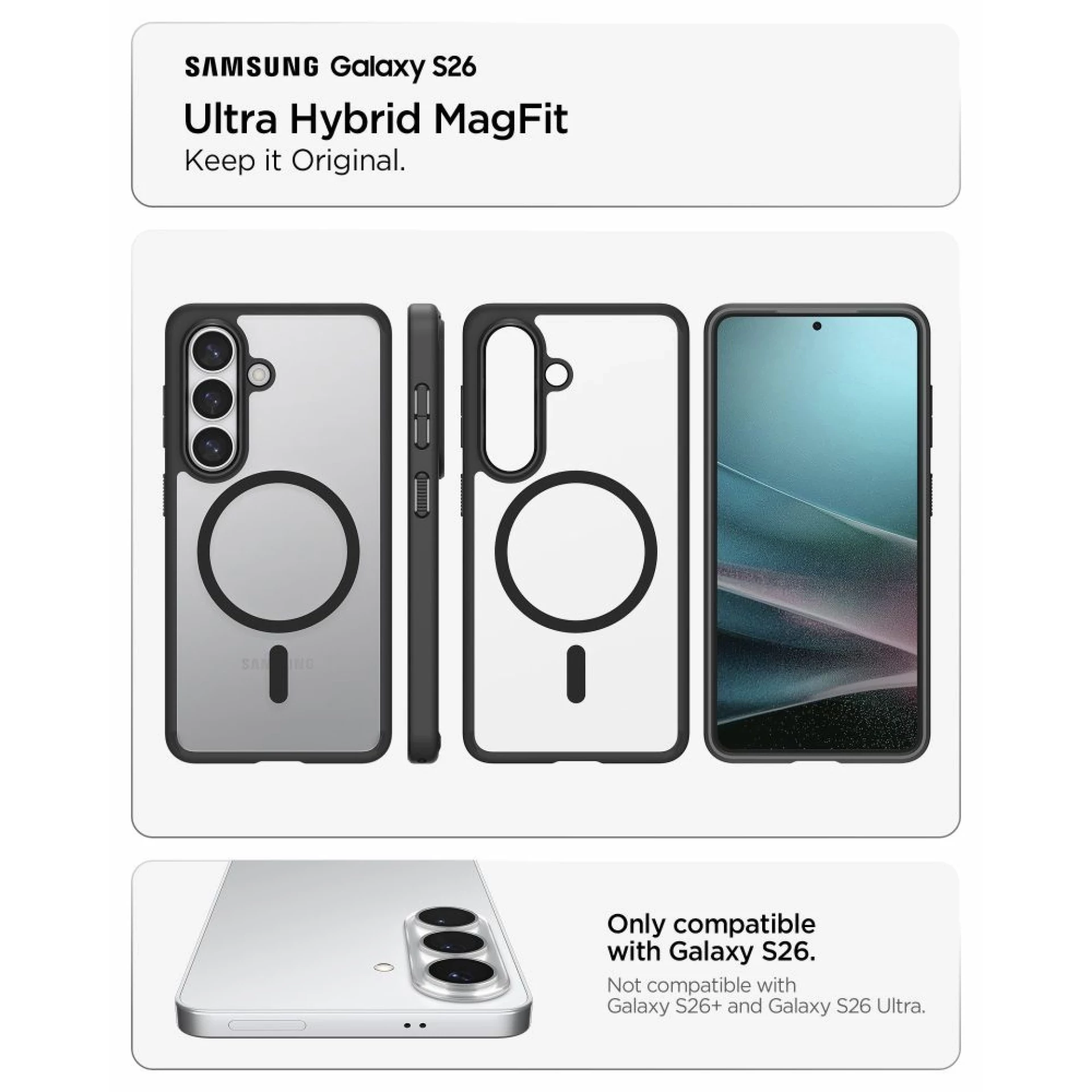 Maska Spigen Ultra Hybrid MagSafe za Samsung S26 clear crna