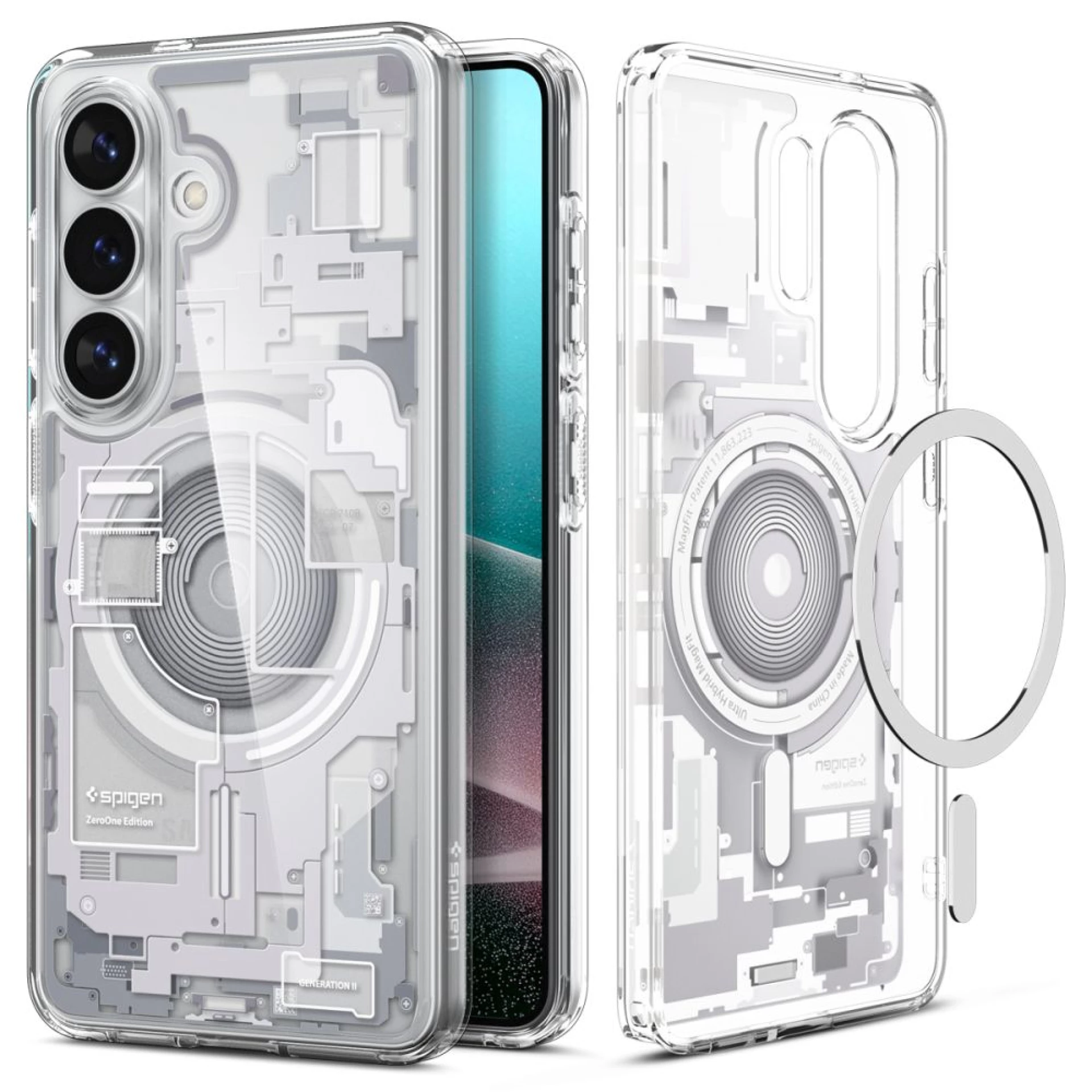 Maska Spigen Ultra Hybrid MagSafe za Samsung S26 Zero One clear bijela