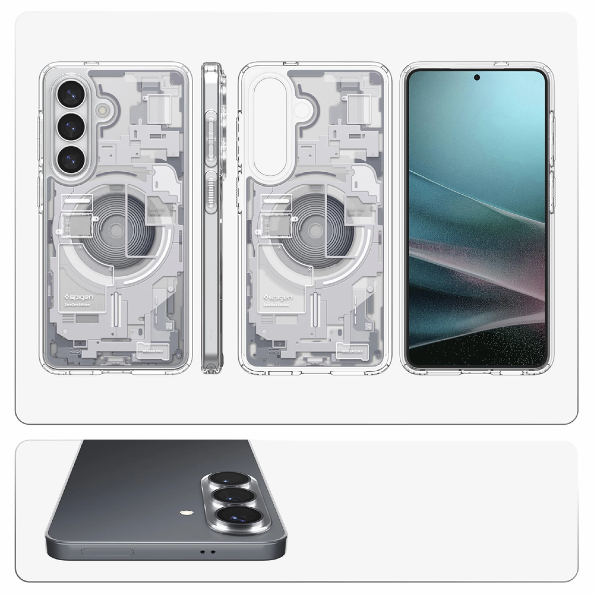 Maska Spigen Ultra Hybrid MagSafe za Samsung S26 Zero One clear bijela