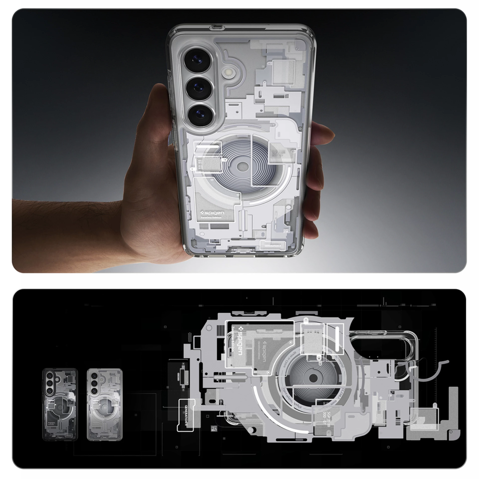 Maska Spigen Ultra Hybrid MagSafe za Samsung S26 Zero One clear bijela