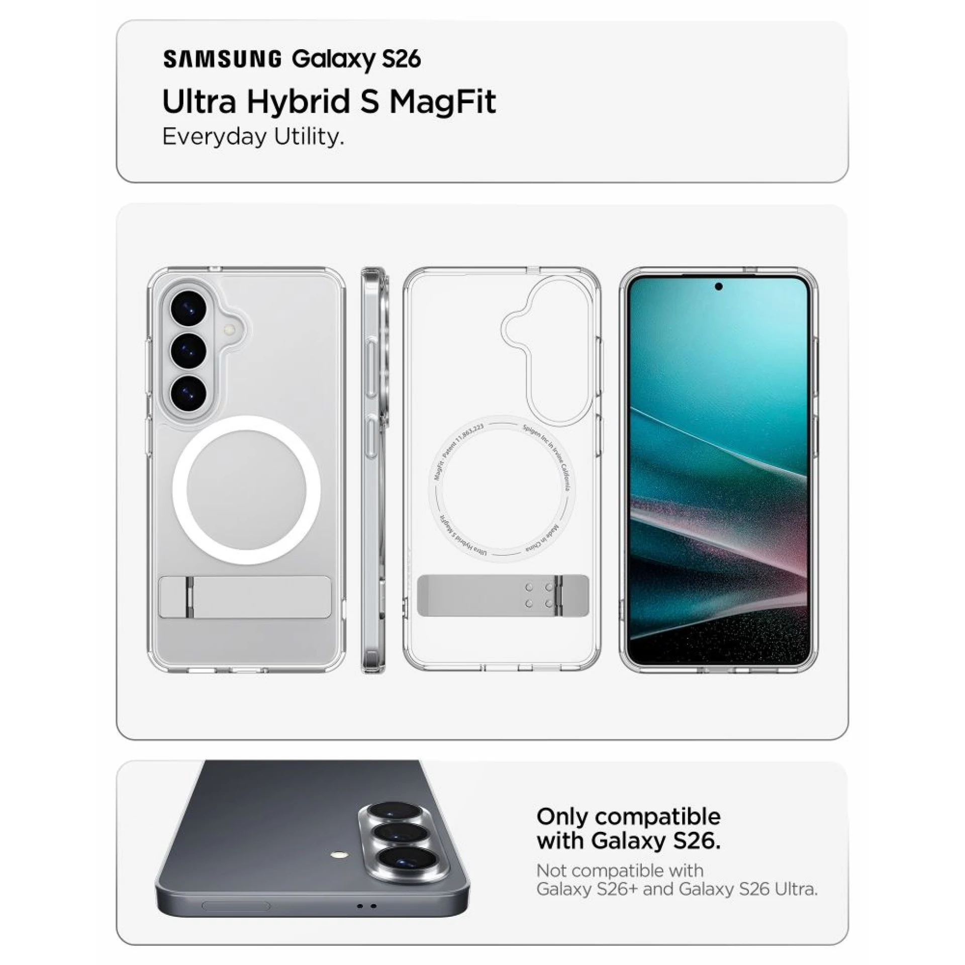 Maska Spigen Ultra Hybrid S MagSafe za Samsung S26 clear bijela