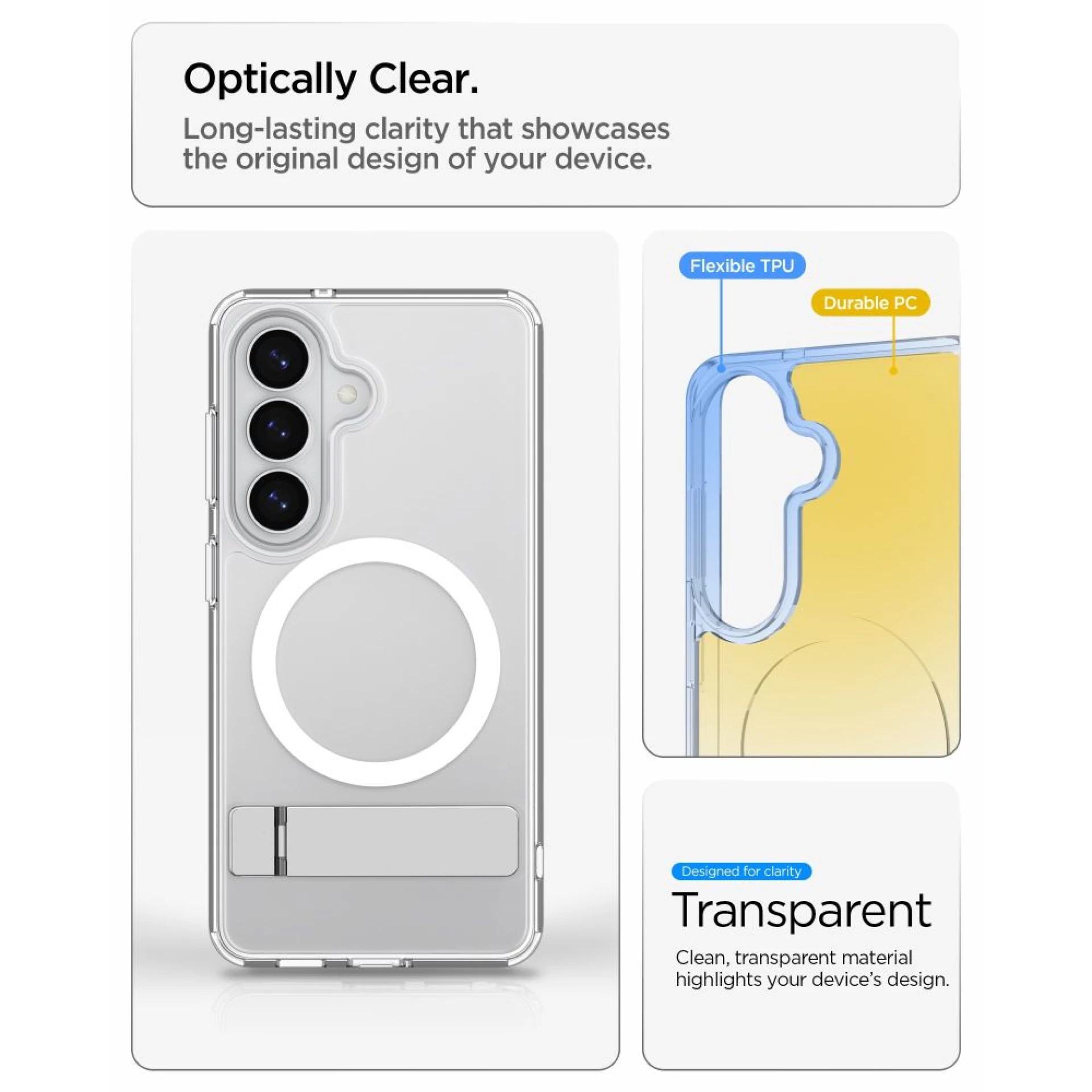 Maska Spigen Ultra Hybrid S MagSafe za Samsung S26 clear bijela