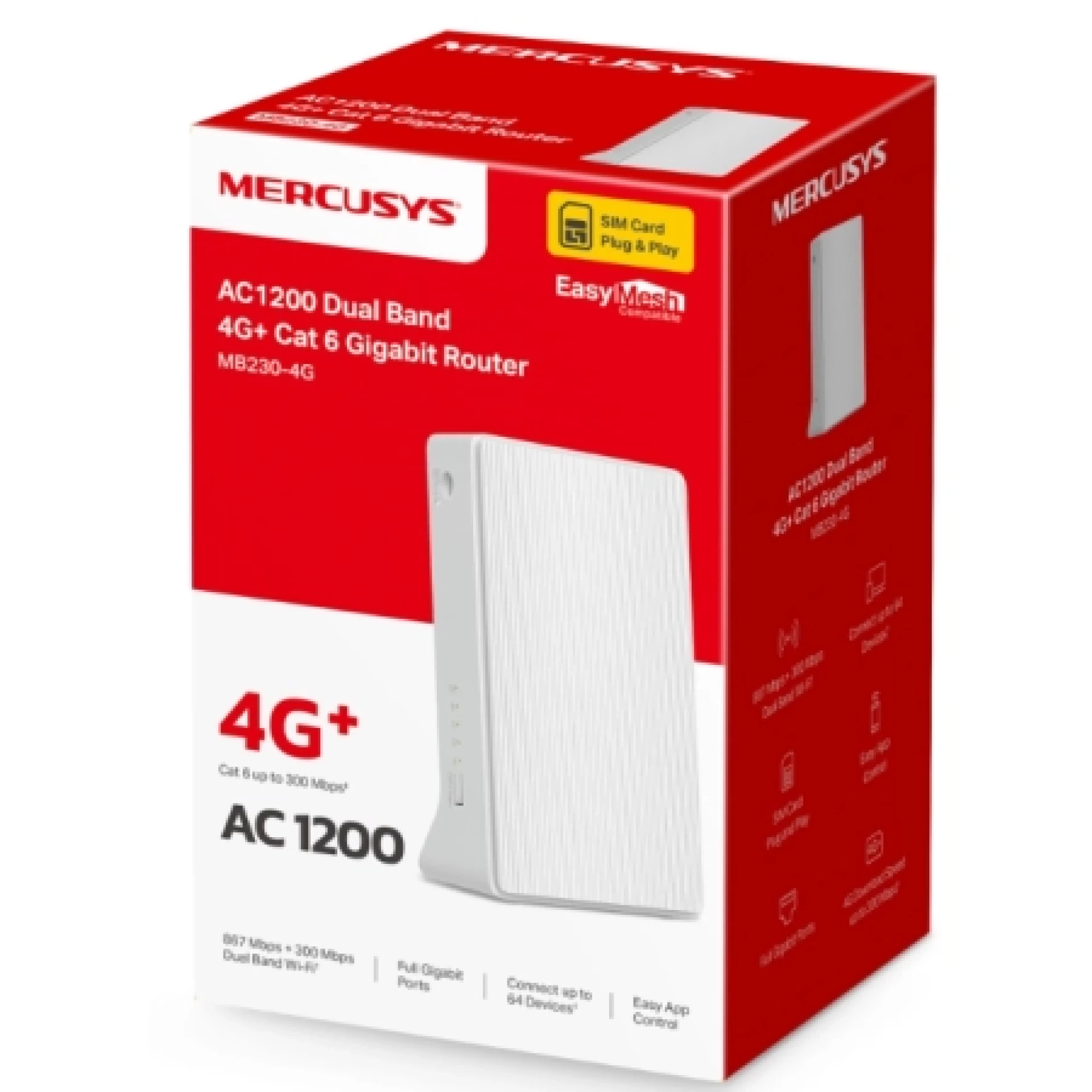 Mercusys MB230 AC1200 4G+ Cat6 Wireless Dual Band Router