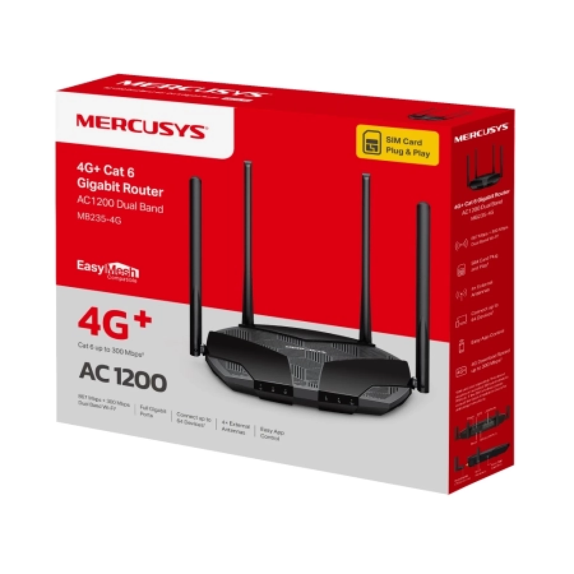 Mercusys MB235 AC1200 4G+ Cat6 Wireless Dual Band Router