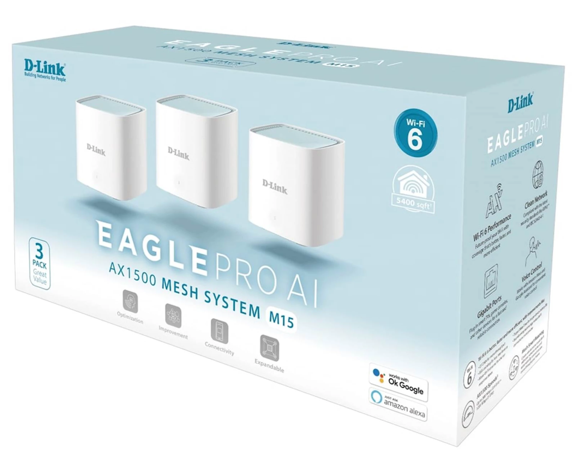 Mesh DLINK X1500, M15-3 WiFi 6,  3-Pack
