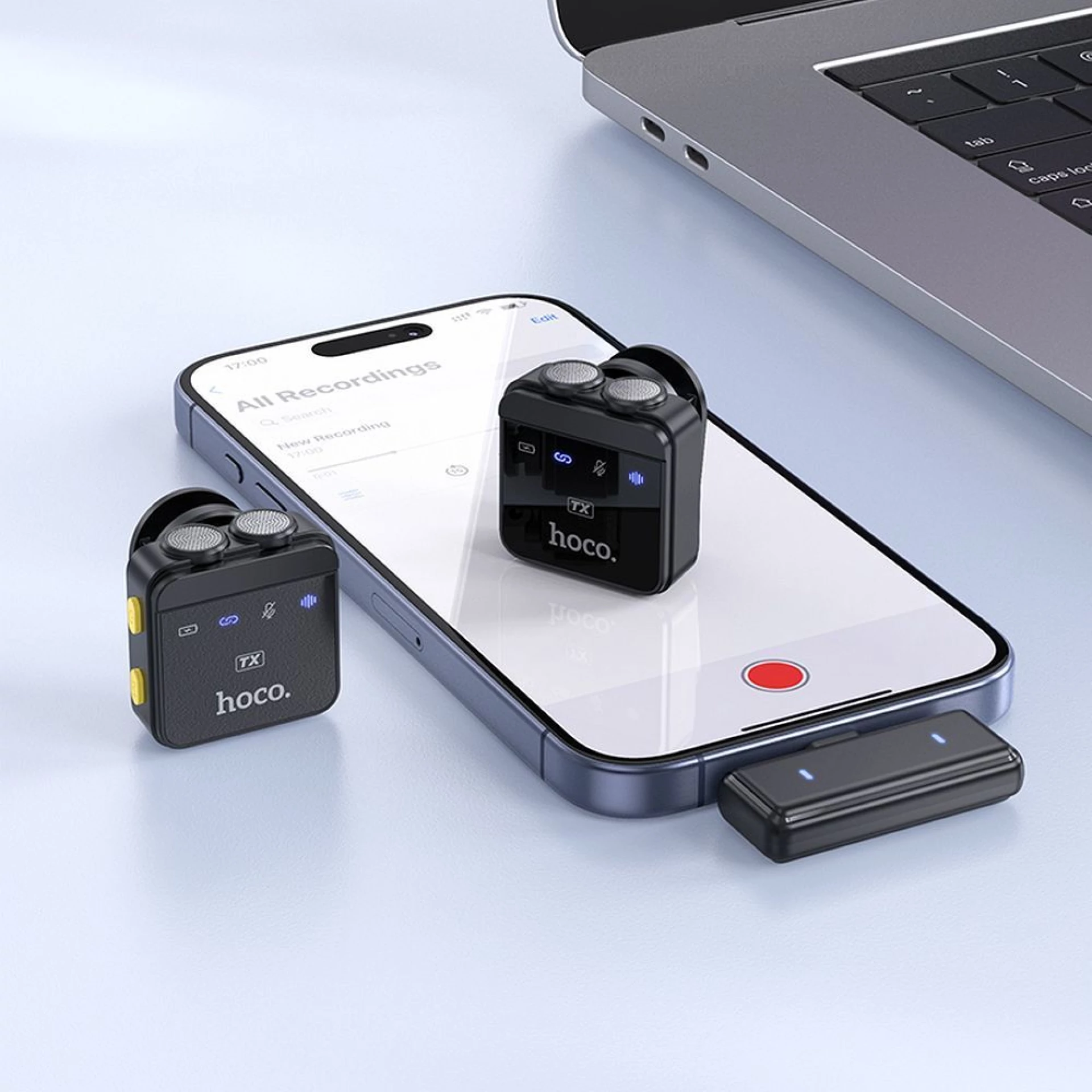 Mikrofon HOCO wireless L17 Lightning / USB-C (2 in set)
