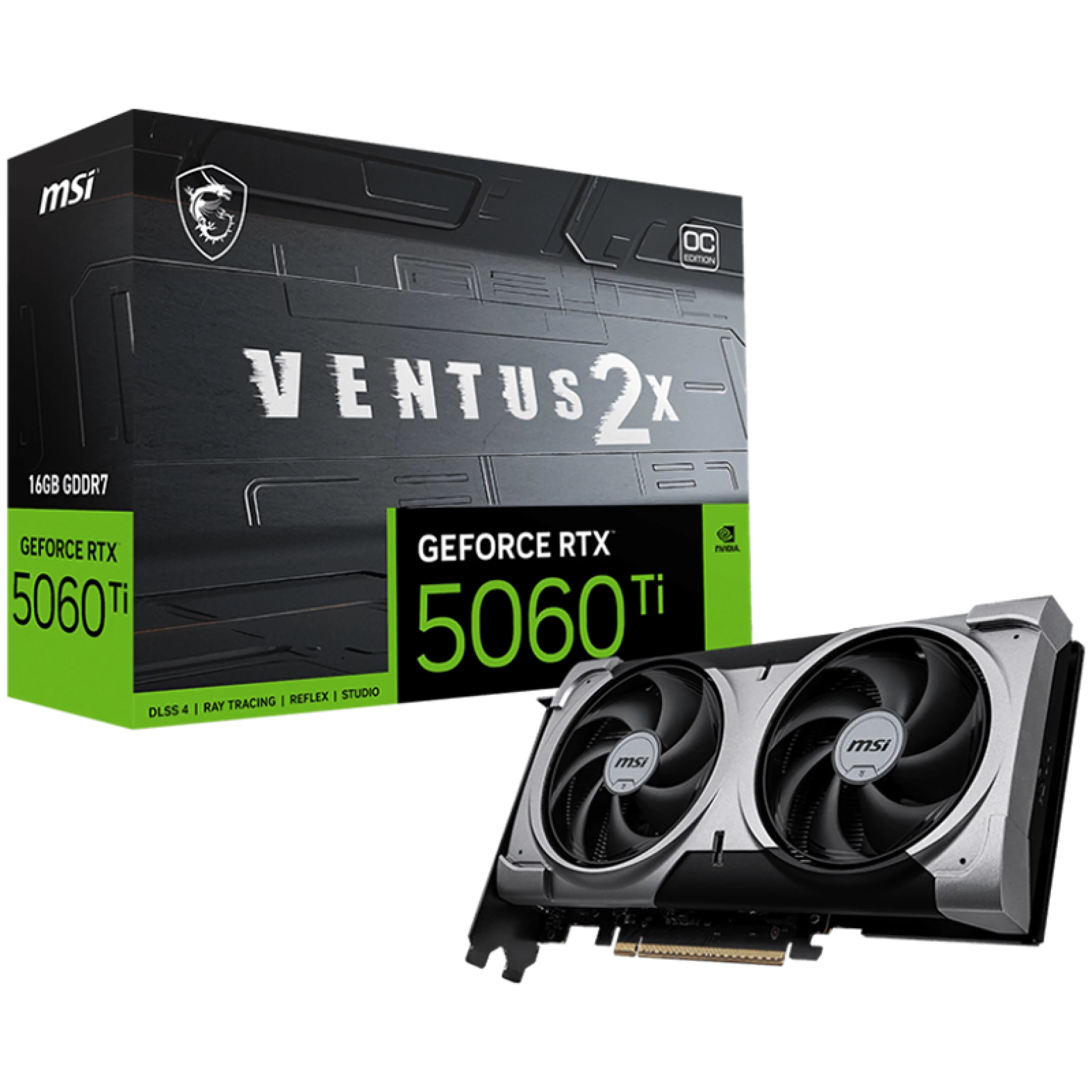 MSI Ventus GeForce RTX 5060 Ti 16GB GDDR7 PCI Express 5.0 x 16 (use x8) Graphics Card RTX 5060 Ti 16G VENTUS 2X OC PLUS