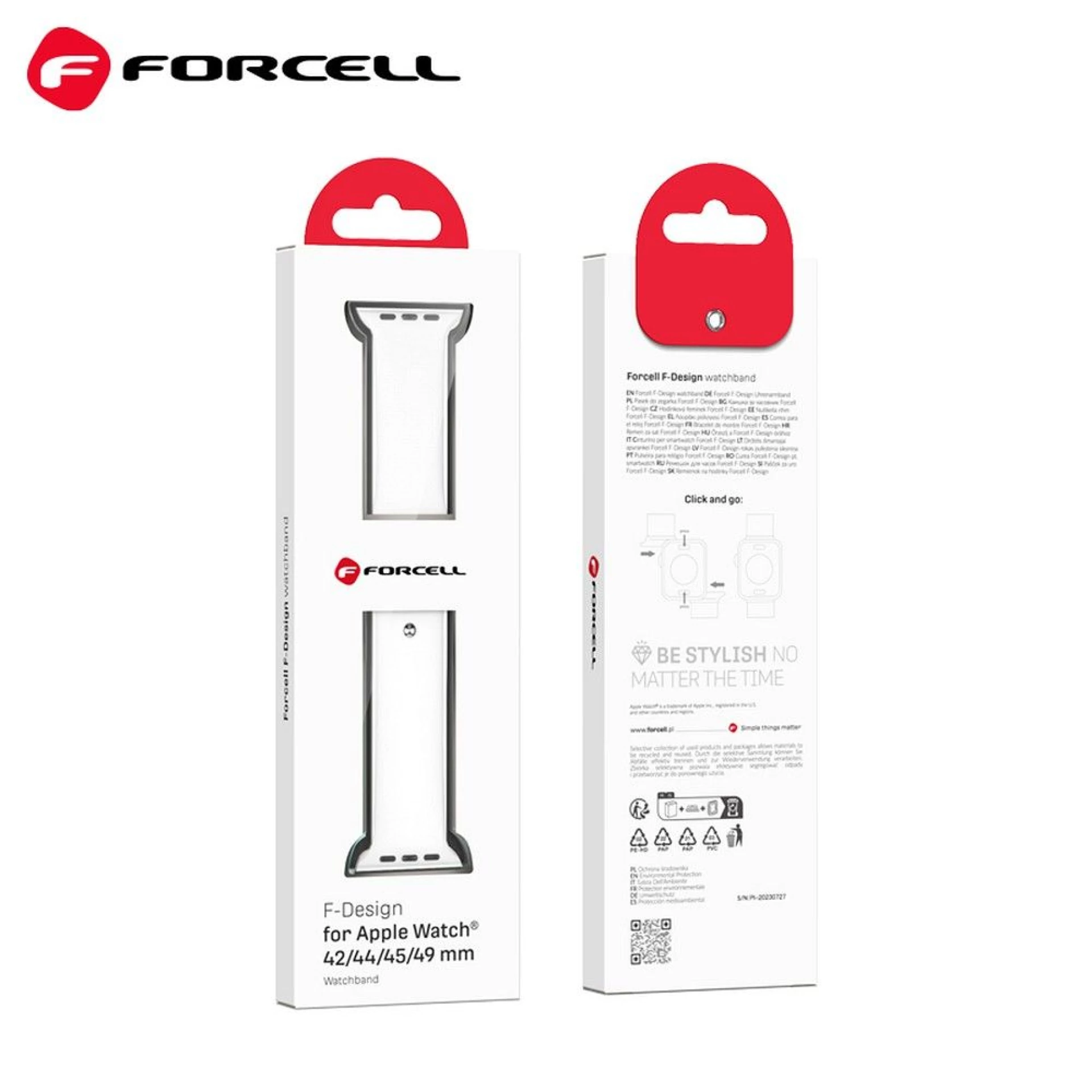Narukvica FORCELL  F-DESIGN FA01 silicone strap za Apple Watch 38/40/41mm bijela