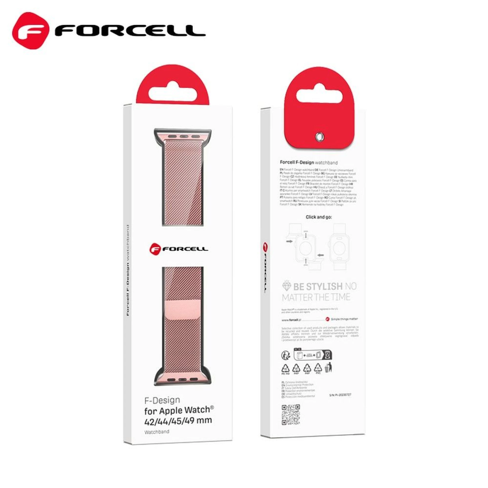 Narukvica FORCELL FA03 magnetic stainless steel za Apple Watch 38/40//41mm rose
