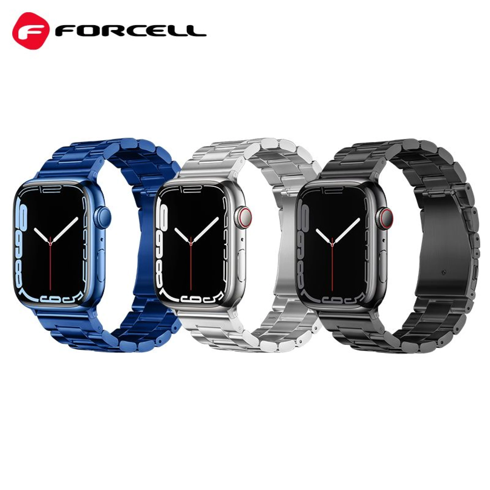 Narukvica FORCELL FA10 stainless steel za Apple Watch 42/44/45/49mm silver