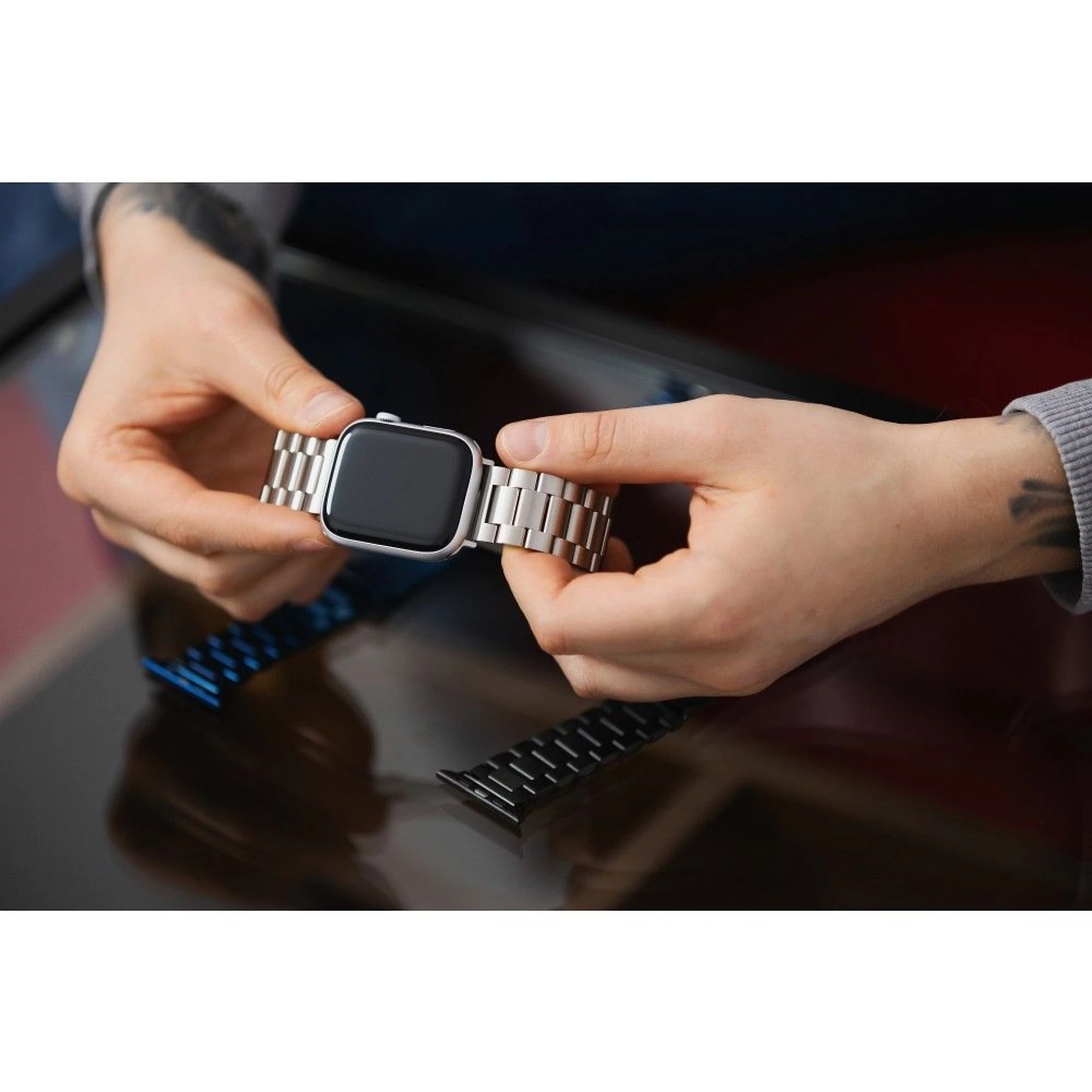Narukvica FORCELL FA10 stainless steel za Apple Watch 42/44/45/49mm silver