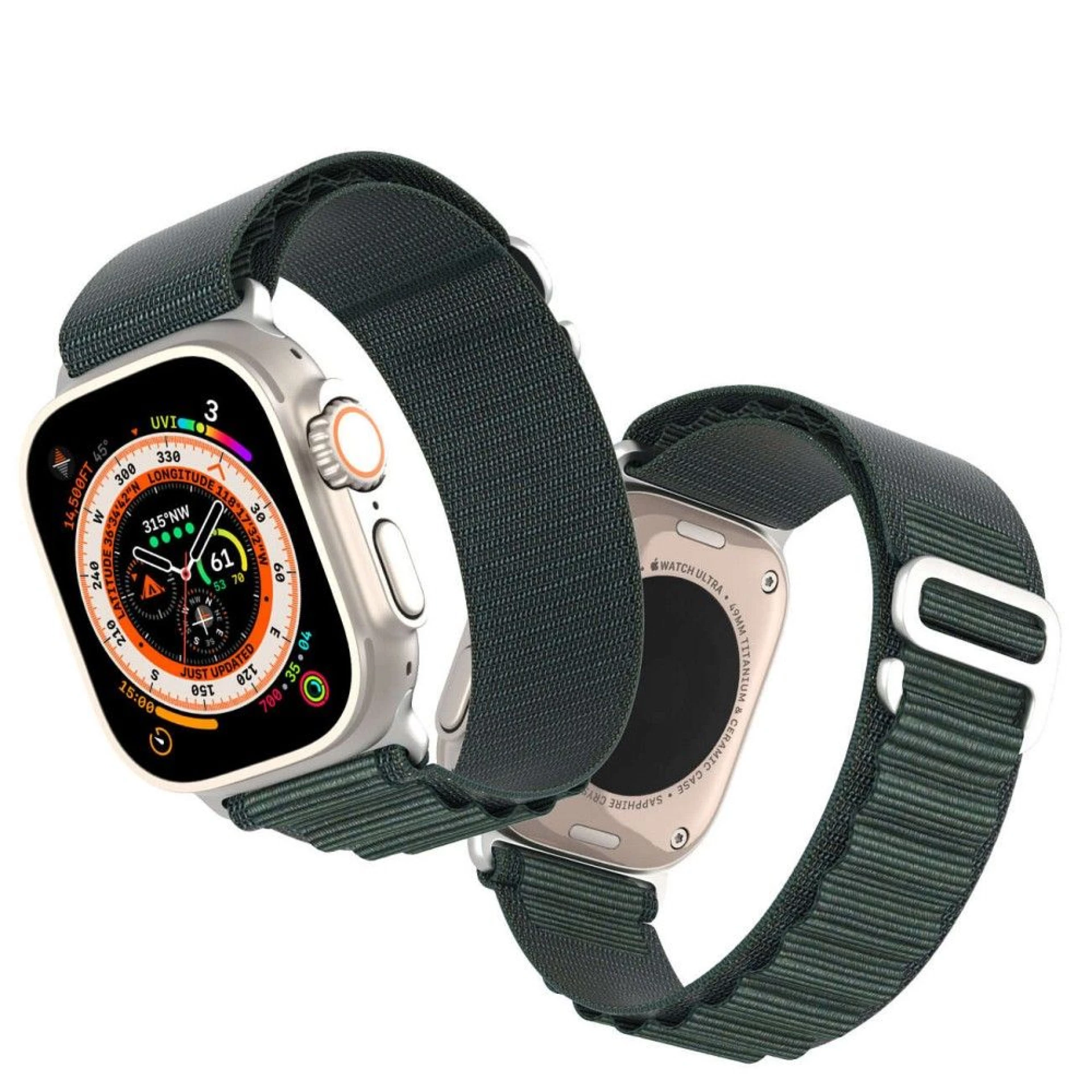 Narukvica najlonska za Apple Watch 42 / 44 / 45 / 49 mm olive