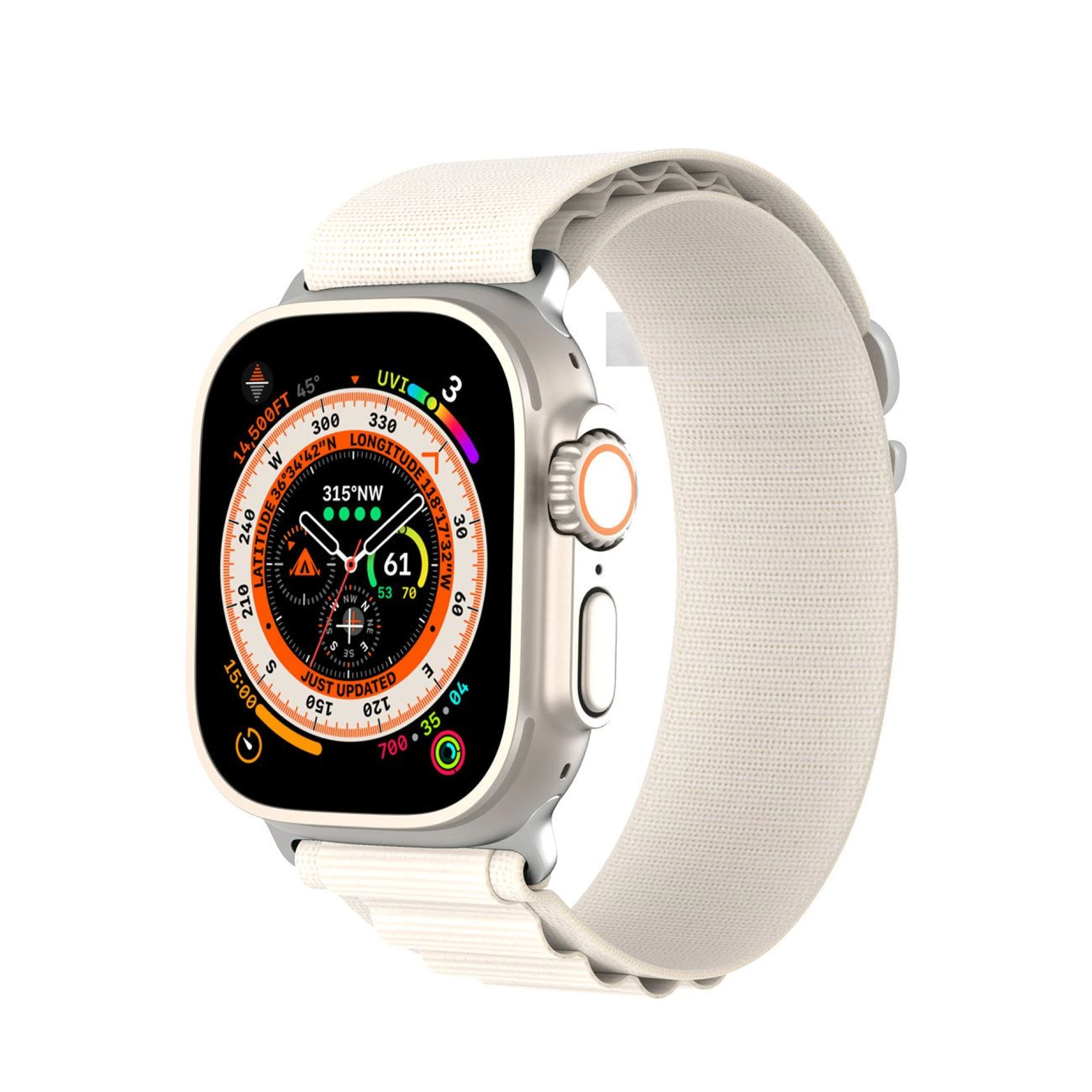 Narukvica najlonska za Apple Watch 42 / 44 / 45 / 49 mm platinium