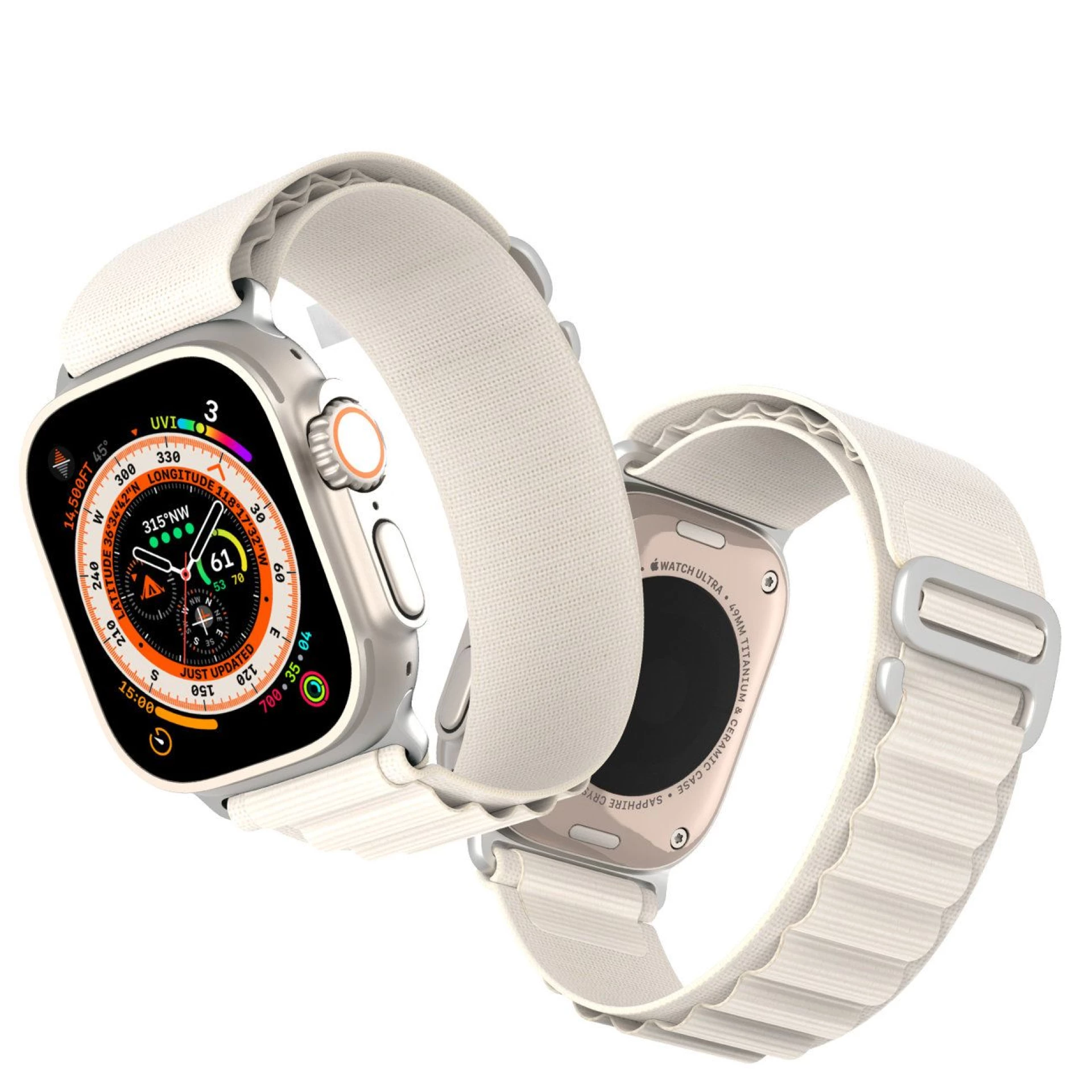 Narukvica najlonska za Apple Watch 42 / 44 / 45 / 49 mm platinium