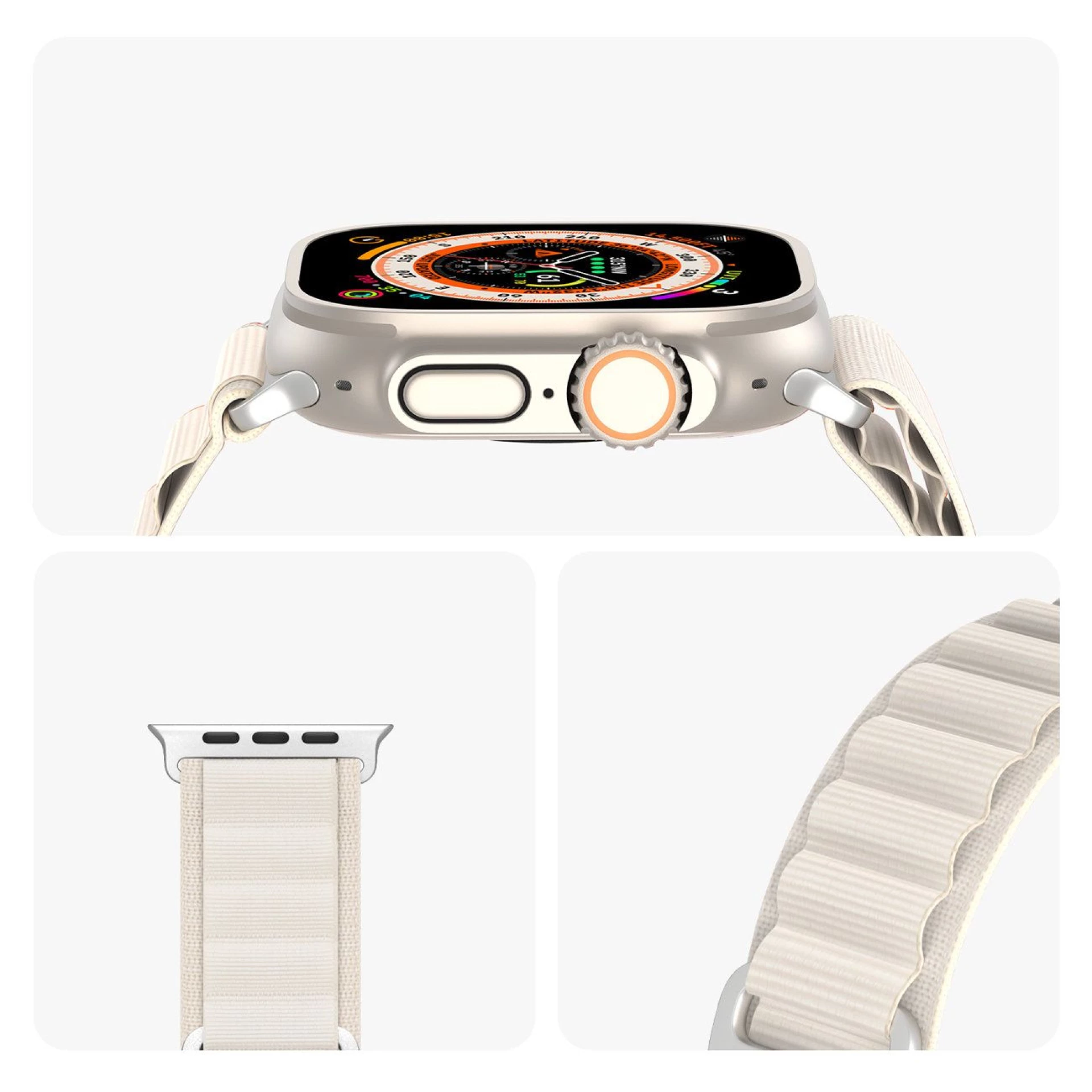Narukvica najlonska za Apple Watch 42 / 44 / 45 / 49 mm platinium