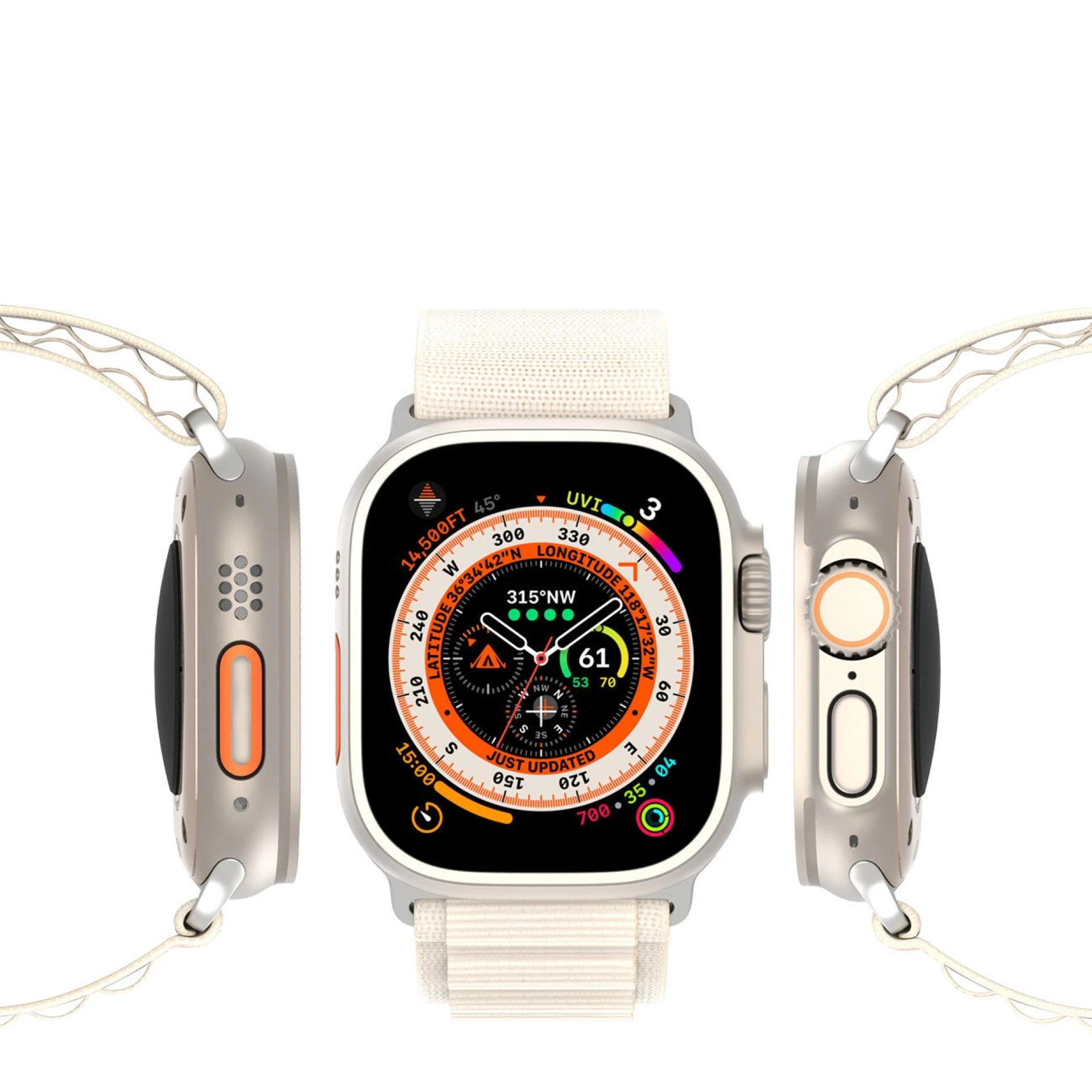 Narukvica najlonska za Apple Watch 42 / 44 / 45 / 49 mm platinium