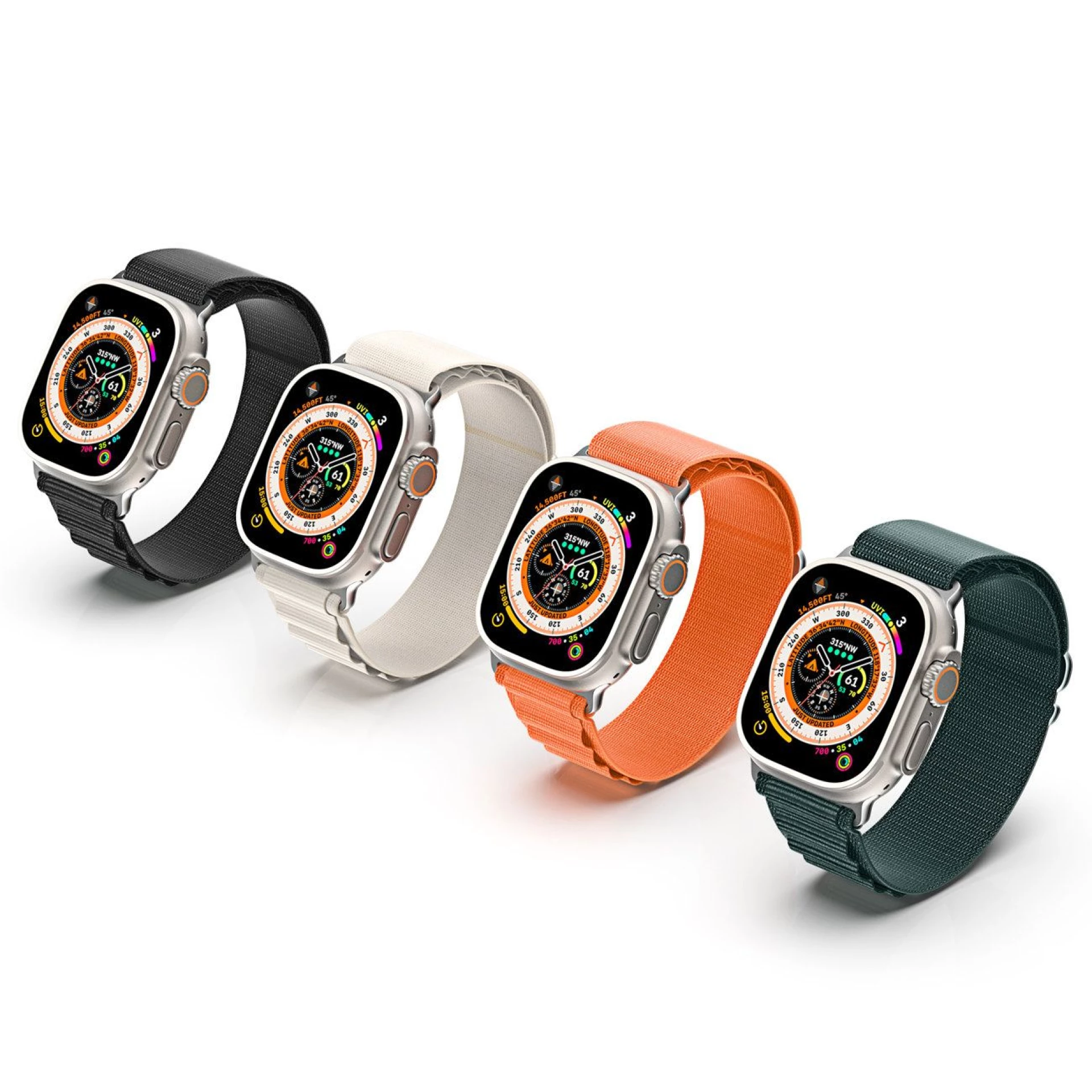 Narukvica najlonska za Apple Watch 42 / 44 / 45 / 49 mm platinium