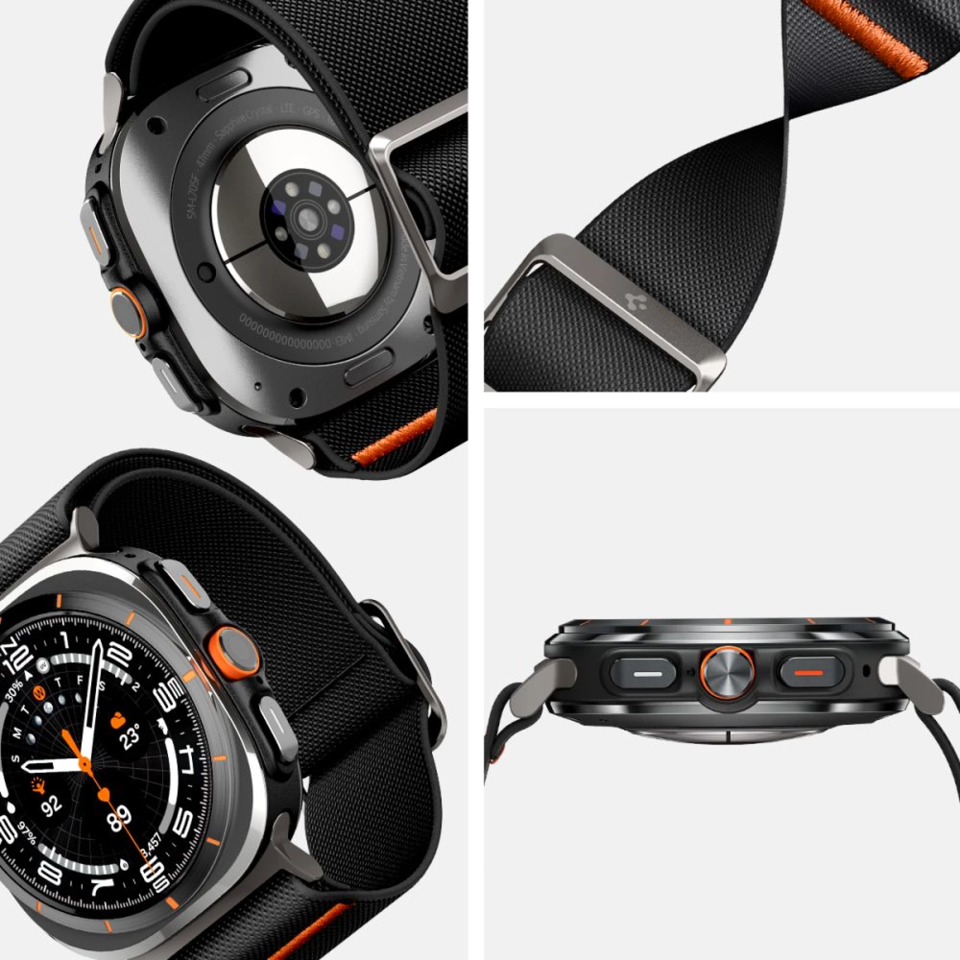 Narukvica Spigen Fit Lite Strap za Samsung Galaxy Watch Ultra 47mm crna