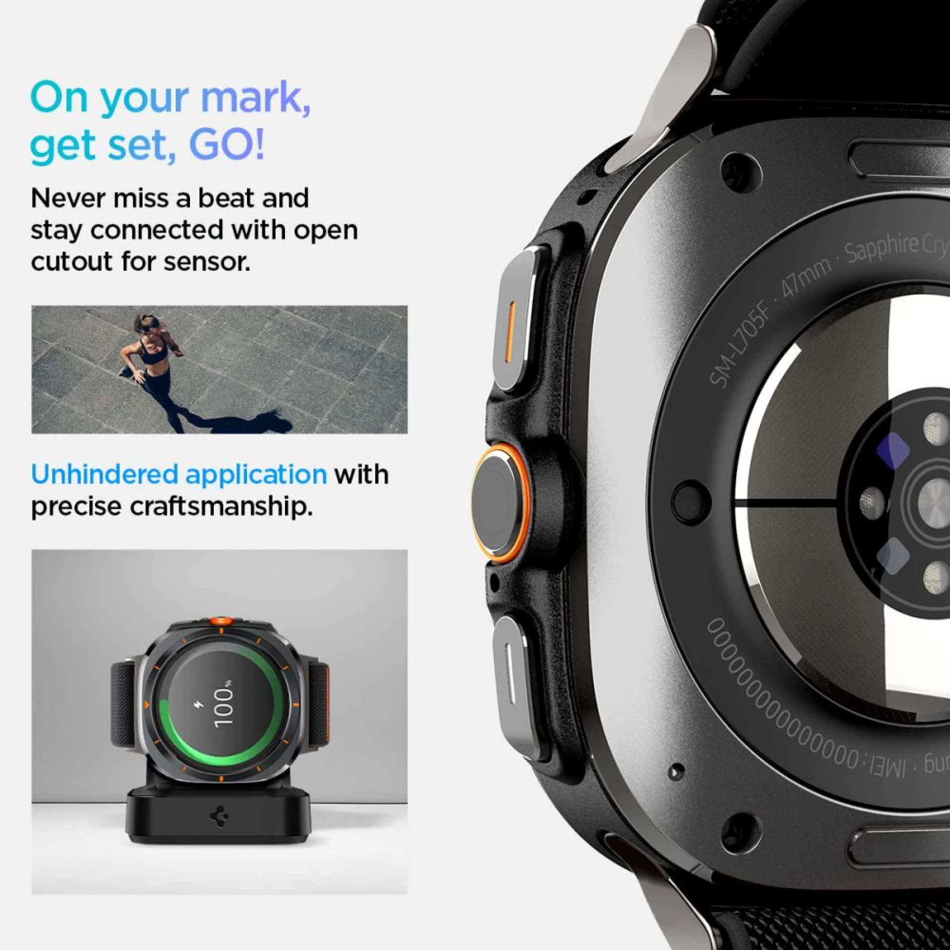 Narukvica Spigen Fit Lite Strap za Samsung Galaxy Watch Ultra 47mm crna