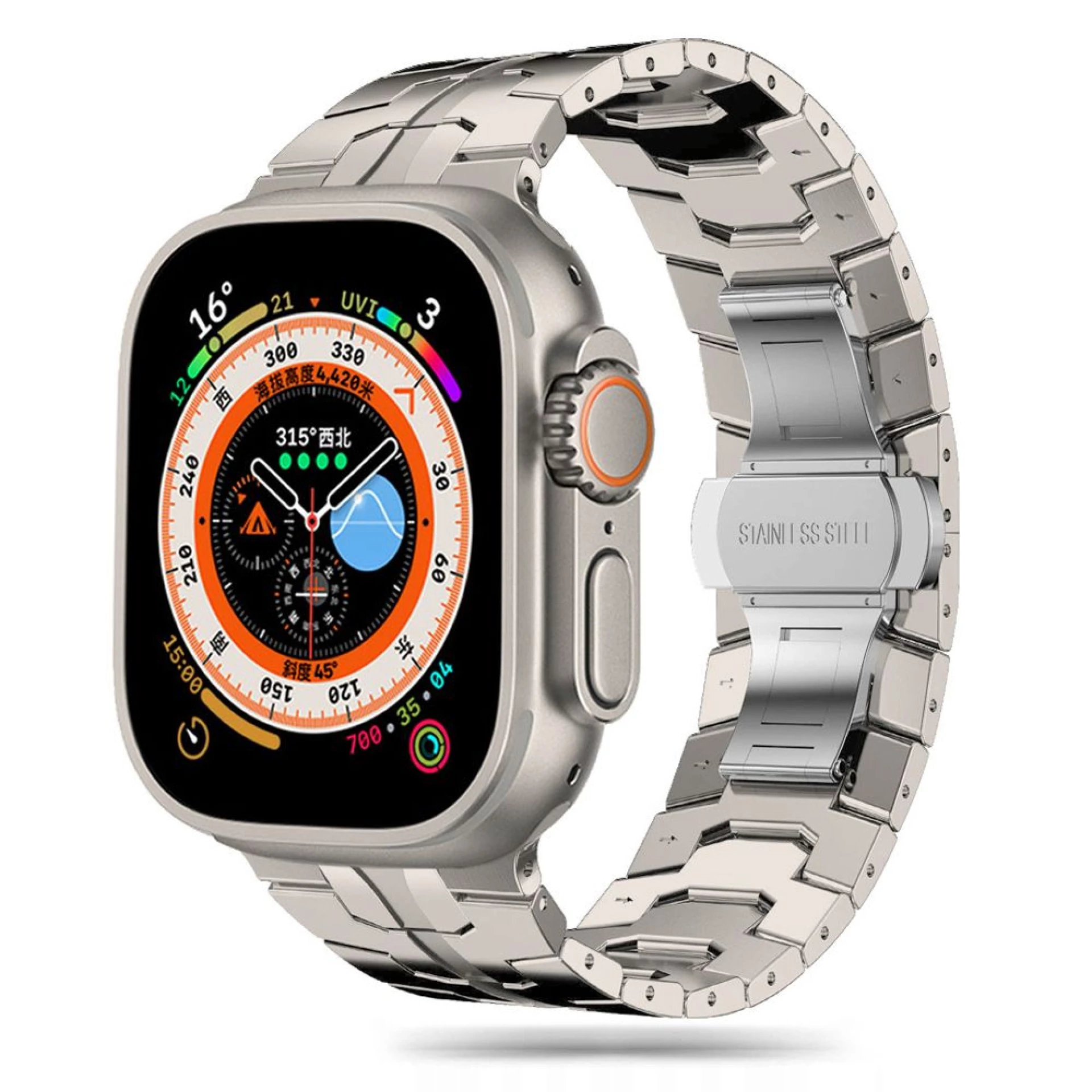 Narukvica Tech-Protect Stainless Line za Apple Watch 42/44/45/49mm titanium