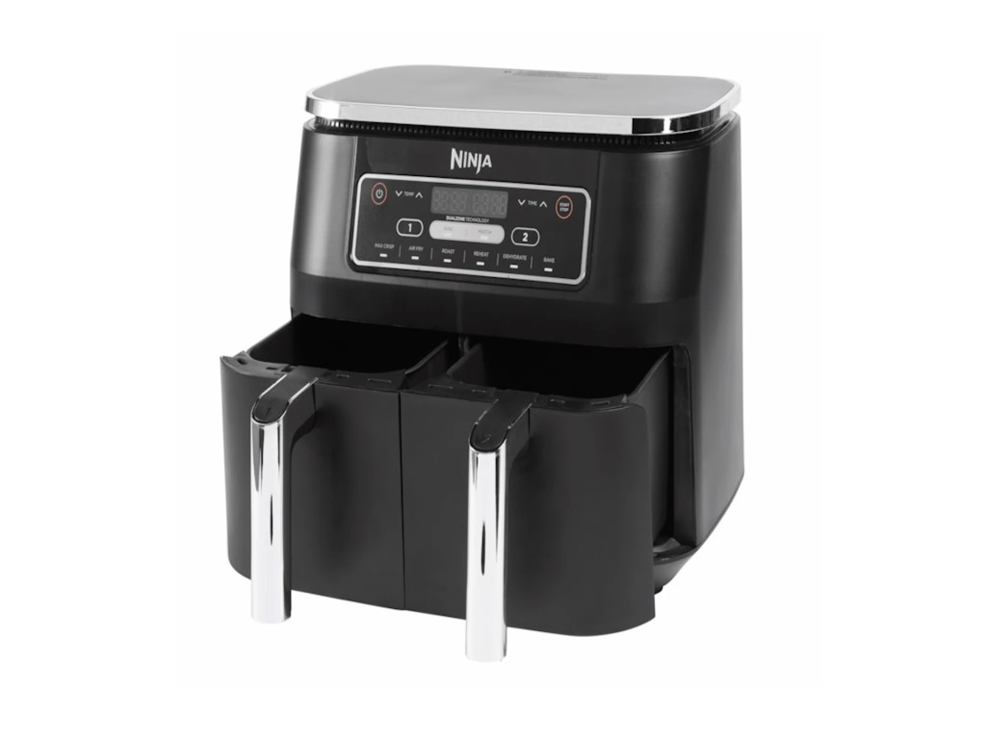 Ninja dvozonska fritezaKapac. 7.6L, 6 funk. kuhanja,do 75% brze i manje masti, snaga 2400W
