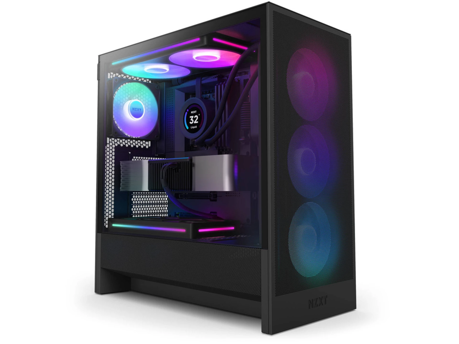 NZXT CASE H5 FLOW BLACK RGB mini-ITX, Micro-ATX, ATX, Mid-tower, 4x fan