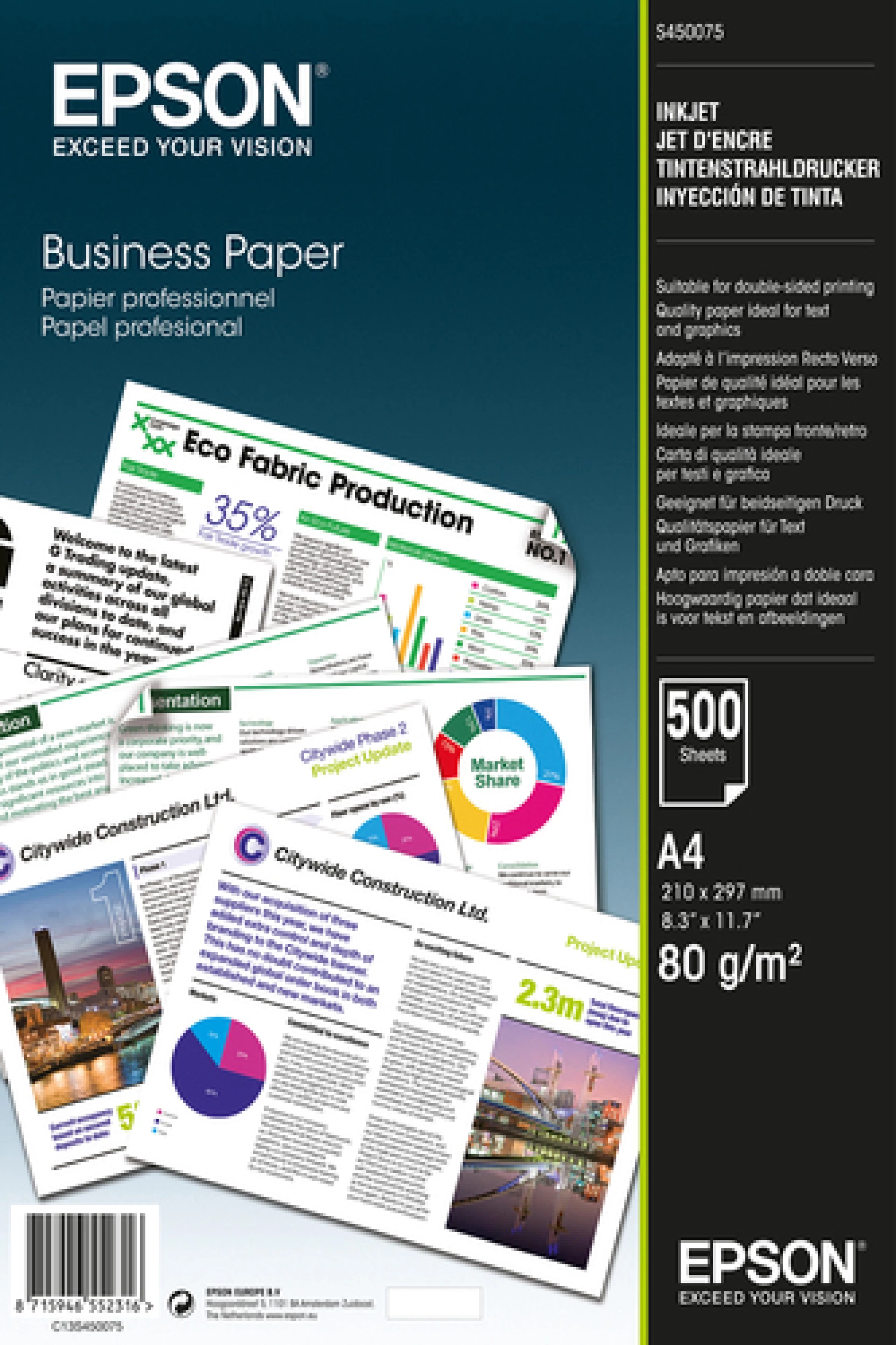 Papir Epson Business Quality A4, 500l, 80g/m²