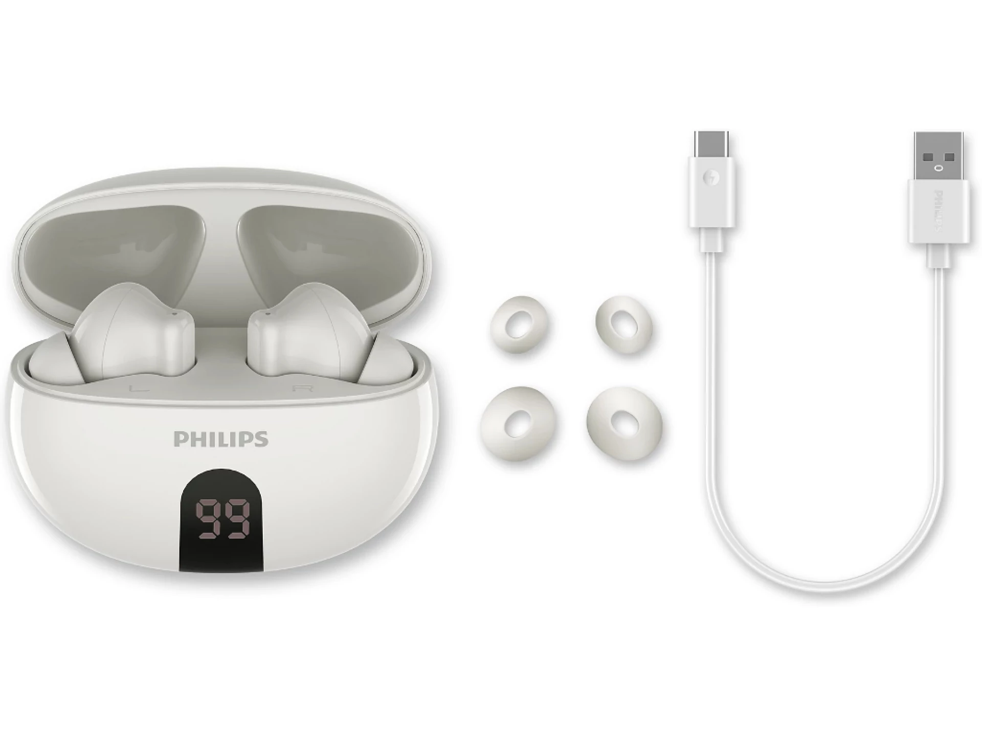Philips TAT2520WT/00 bežičneBlokiranje buke; 2 AI mikrofonDo 20 sati reprodukcije; zastita IPX4