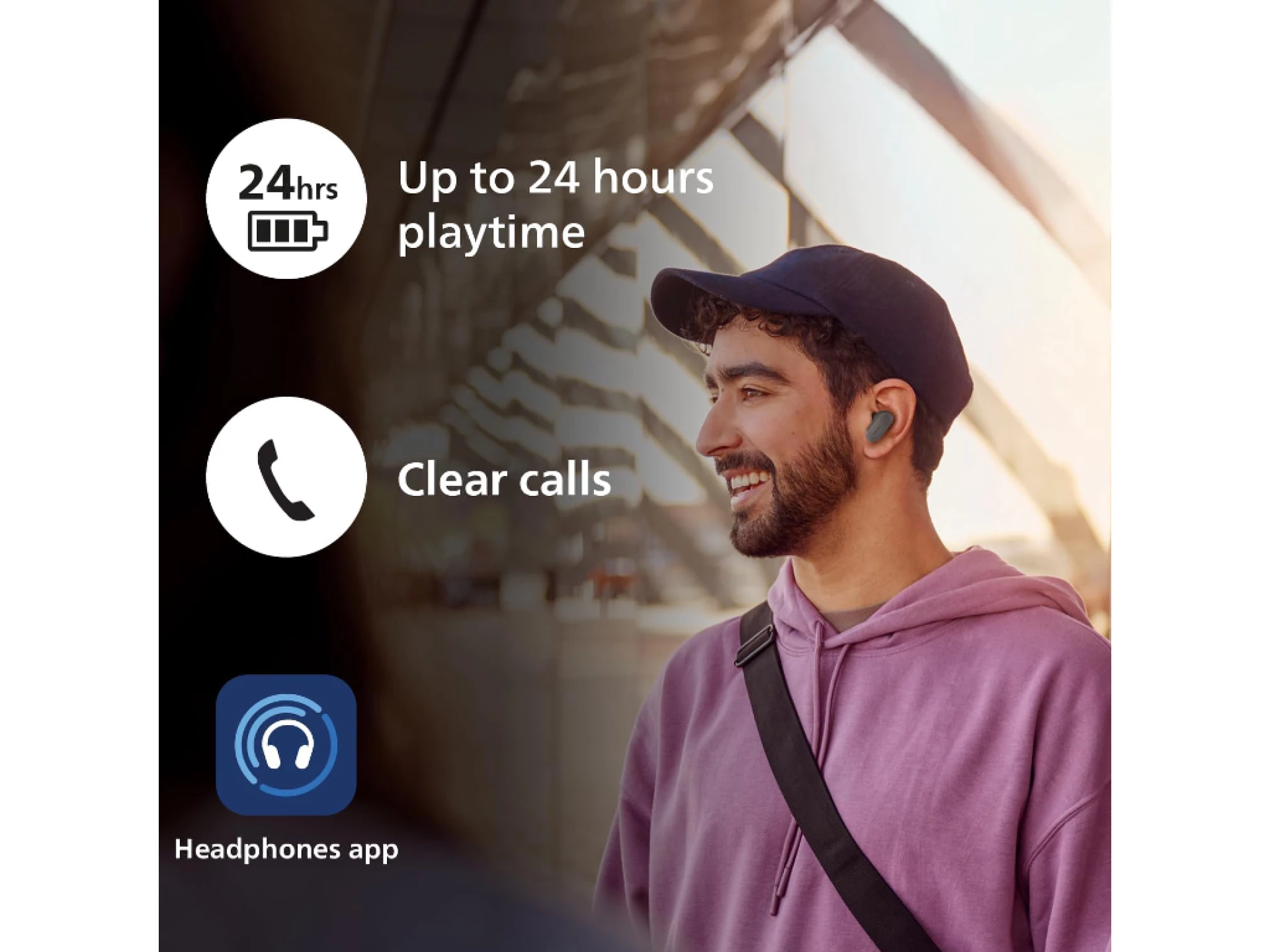 Philips TAT3509GY/00 slušalice In-ear BT slušalice, do 24h, Noise Cancelling Pro