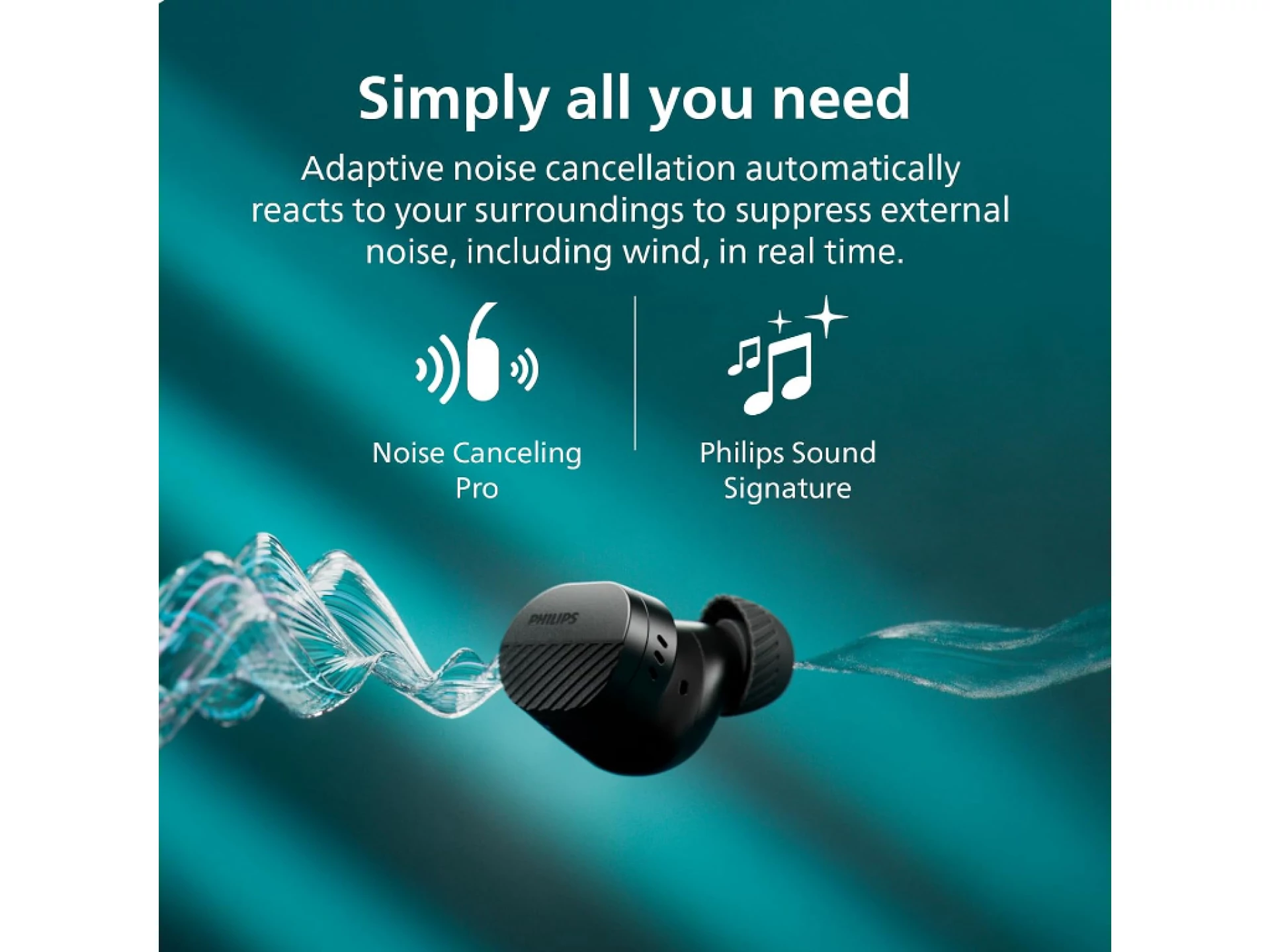 Philips TAT5000BK BT slusaliceDetaljan prirodni zvuk; 6 mikrNoise Canceling Pro; 4oh baterija