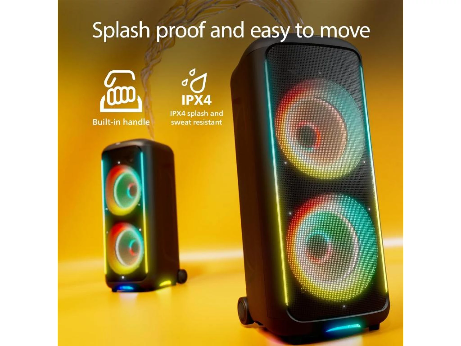 Philips TAX5000E/10 BT zvučnikmaks. 200W-100W RMS; bat do14hsvjetlosni efekti; ulaz gitara i mikrofo