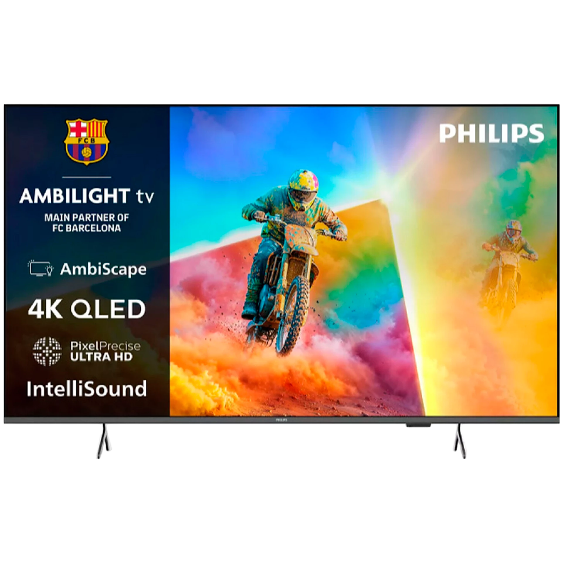 Philips TV QLED 55PQS8501/12, AMBILIGHT 4K QLED TV, 139 cm (55''), Titan OS, AmbiScape, Airplay, P5 Image processor, Dolby Atmos