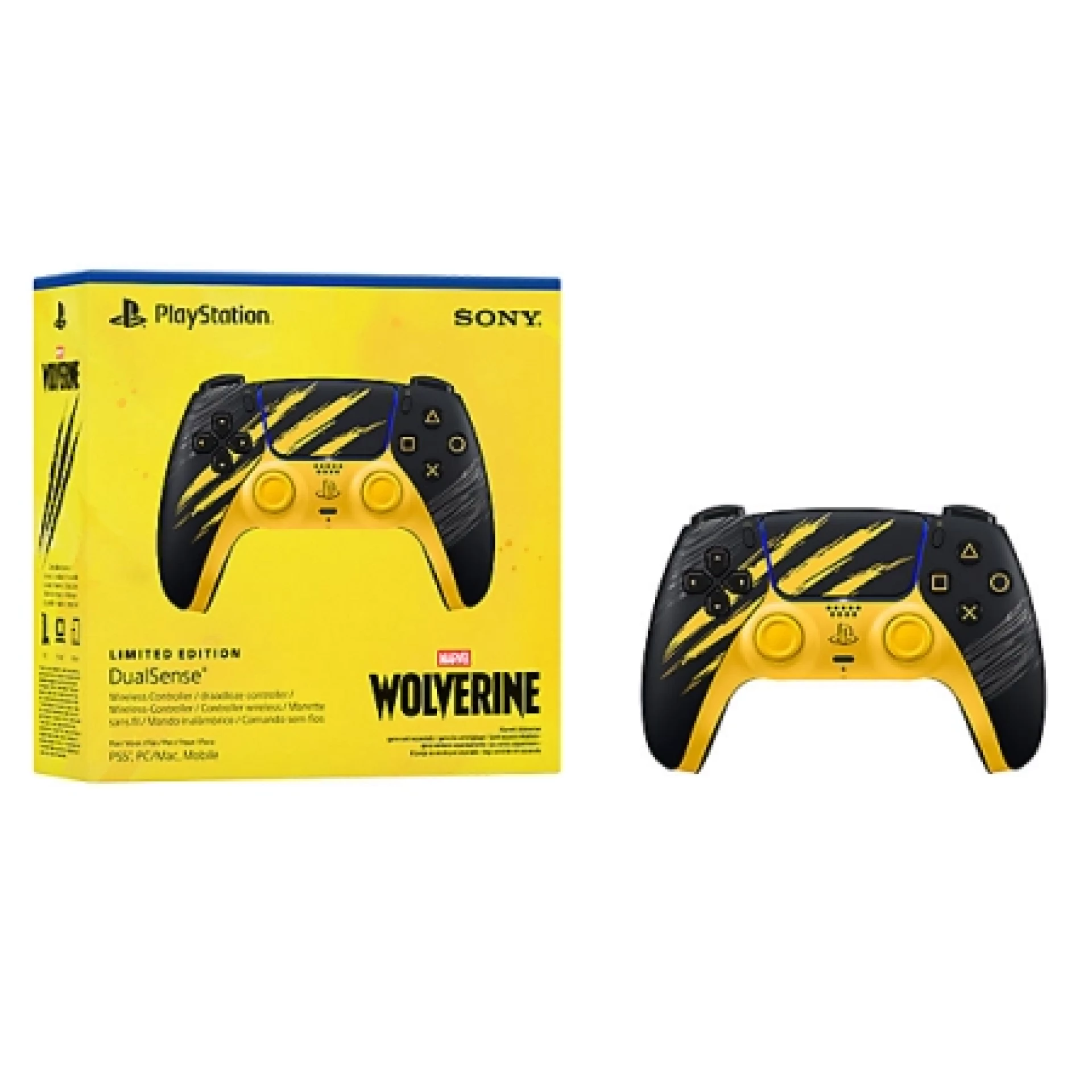 Playstation 5 Dualsense Controller Wireless  Marvels Wolverine Battle Yellow Limited Edition