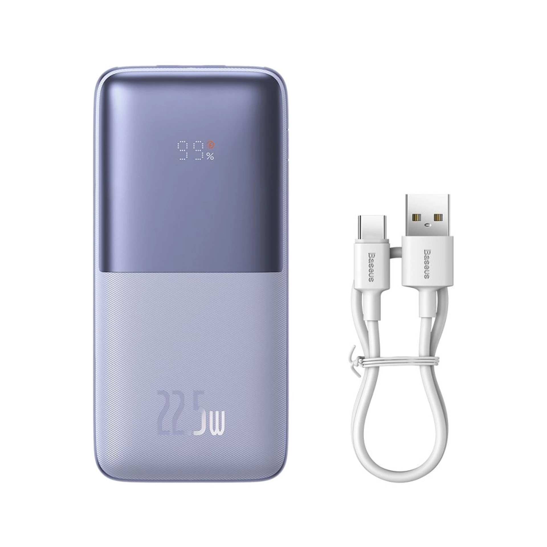 Powerbank BASEUS 10 000 mAh + kabl USB A - C PD QC3.0 3A 22,5W purple