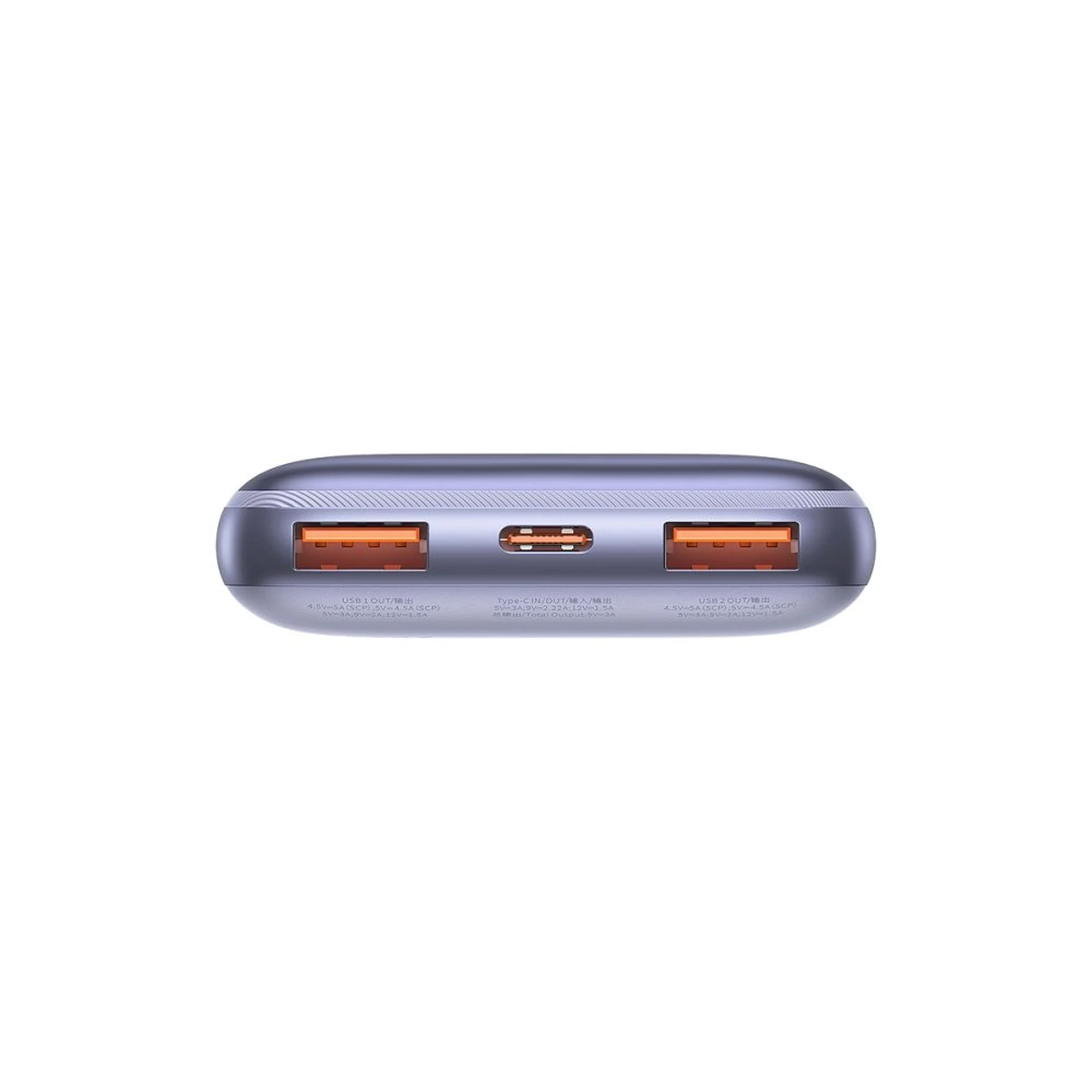 Powerbank BASEUS 10 000 mAh + kabl USB A - C PD QC3.0 3A 22,5W purple