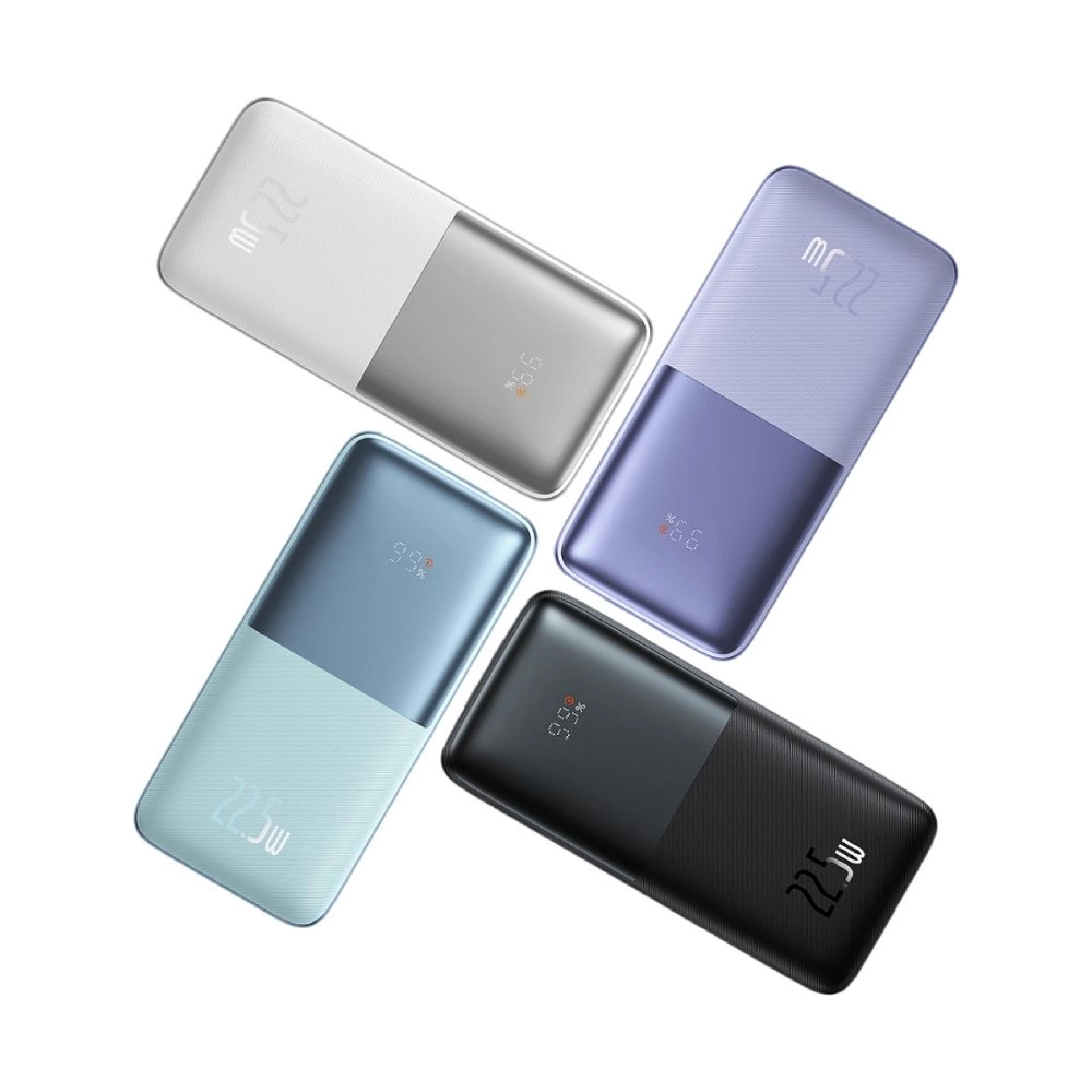 Powerbank BASEUS 10 000 mAh + kabl USB A - C PD QC3.0 3A 22,5W purple