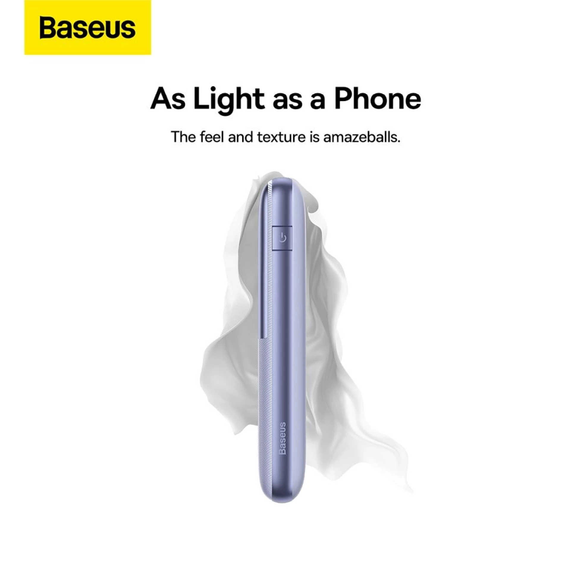 Powerbank BASEUS 10 000 mAh + kabl USB A - C PD QC3.0 3A 22,5W purple