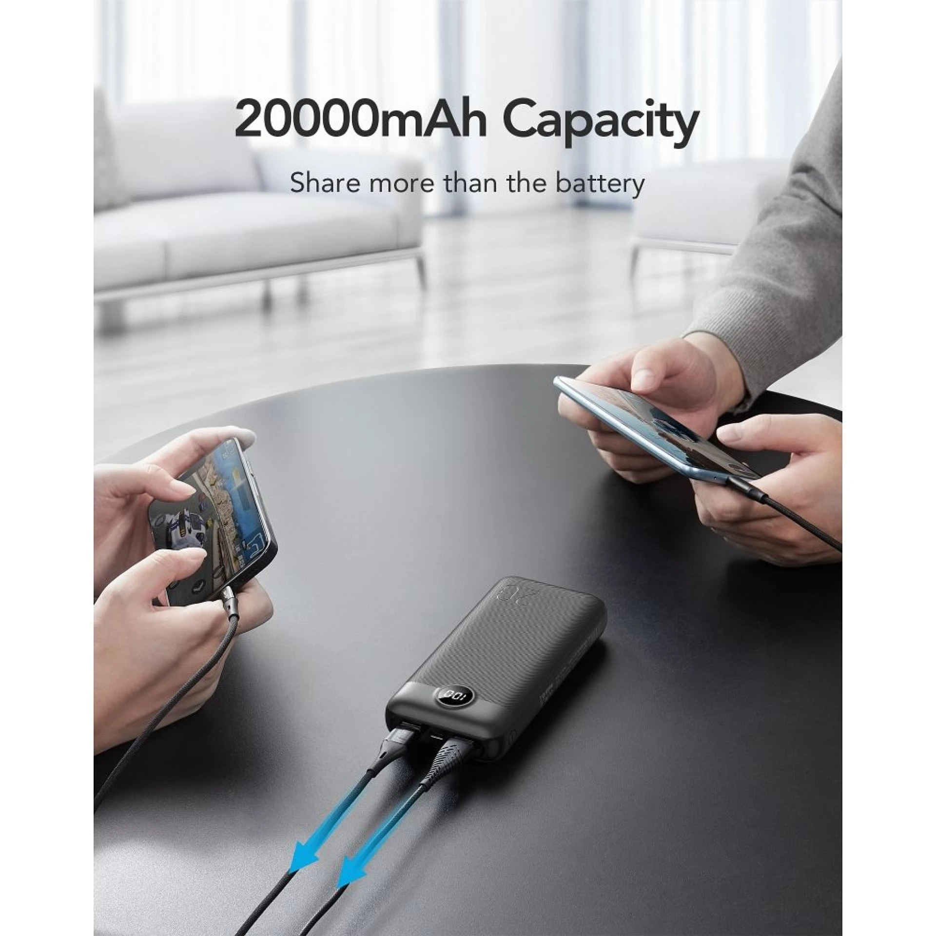 Prenosna baterija VEGER 20000mAh PD QC3.0 20W L20S crna