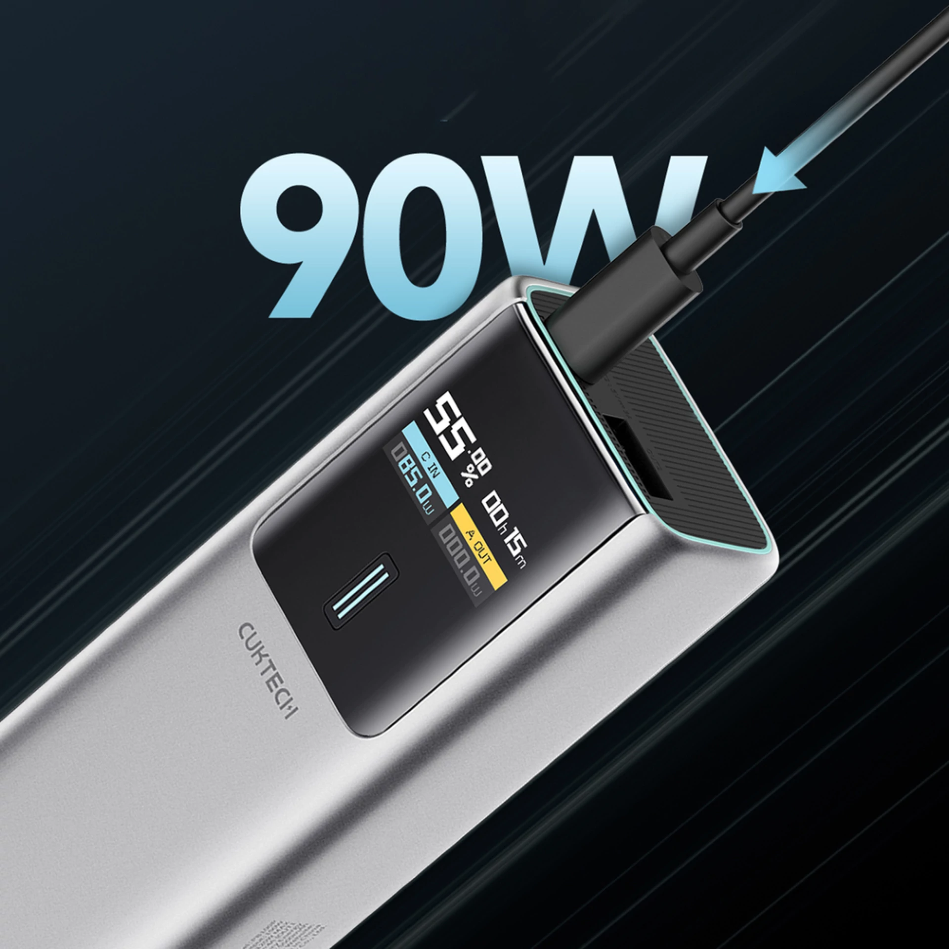 Prenosna baterija CUKTECH 10000mAh 150W USB-C USB-A Powerbank