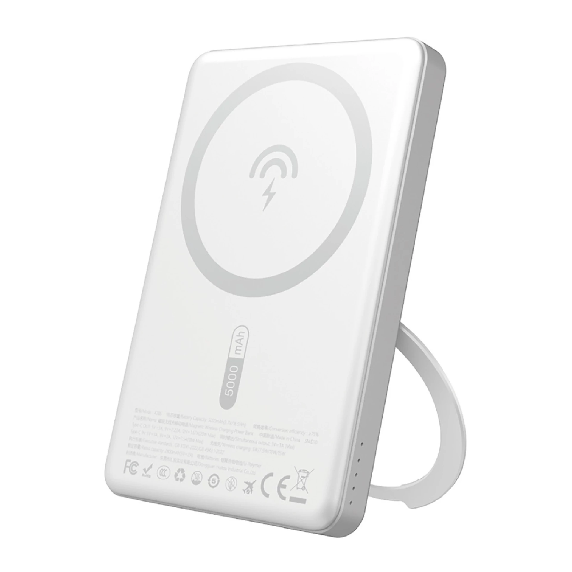 Prenosna baterija Dudao K28S 5000mAh MagSafe wireless powerbank 20W silver