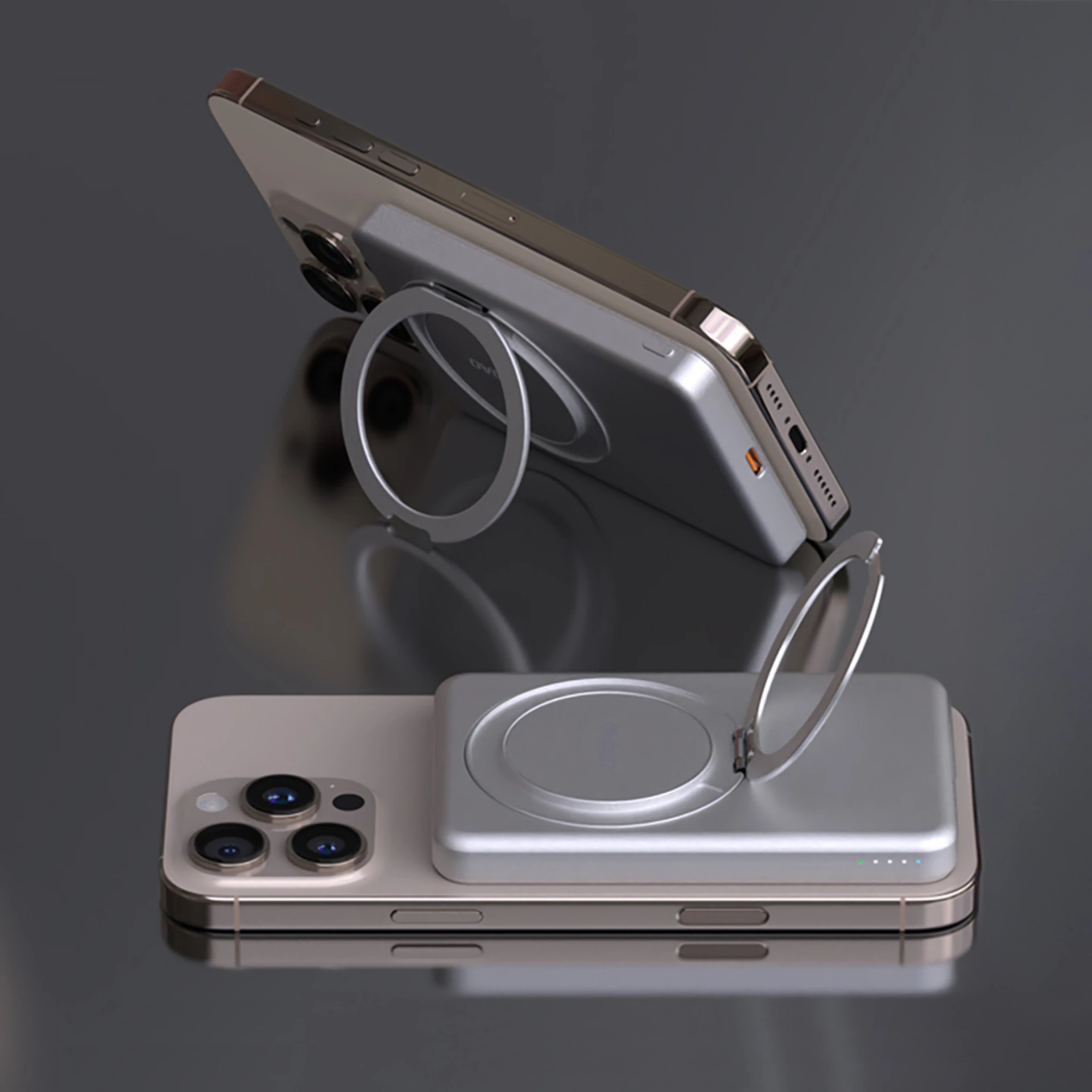 Prenosna baterija Dudao K28S 5000mAh MagSafe wireless powerbank 20W silver