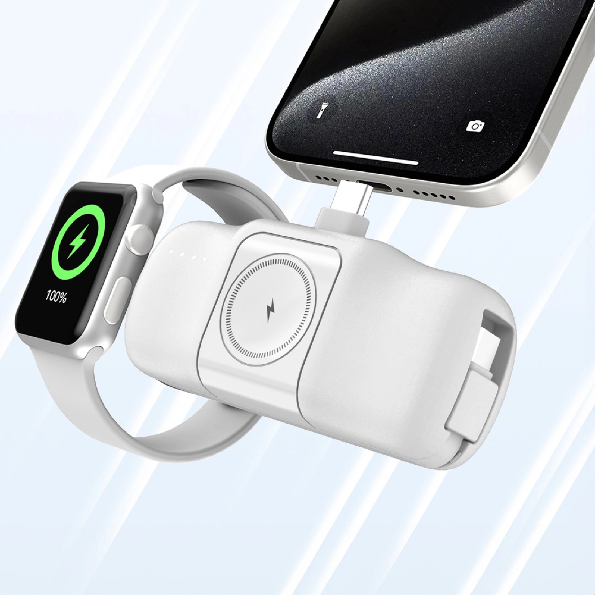 Prenosna baterija Wozinsky WF16-YCS 5000mAh 15W USB-C Mini USB-C + Apple watch