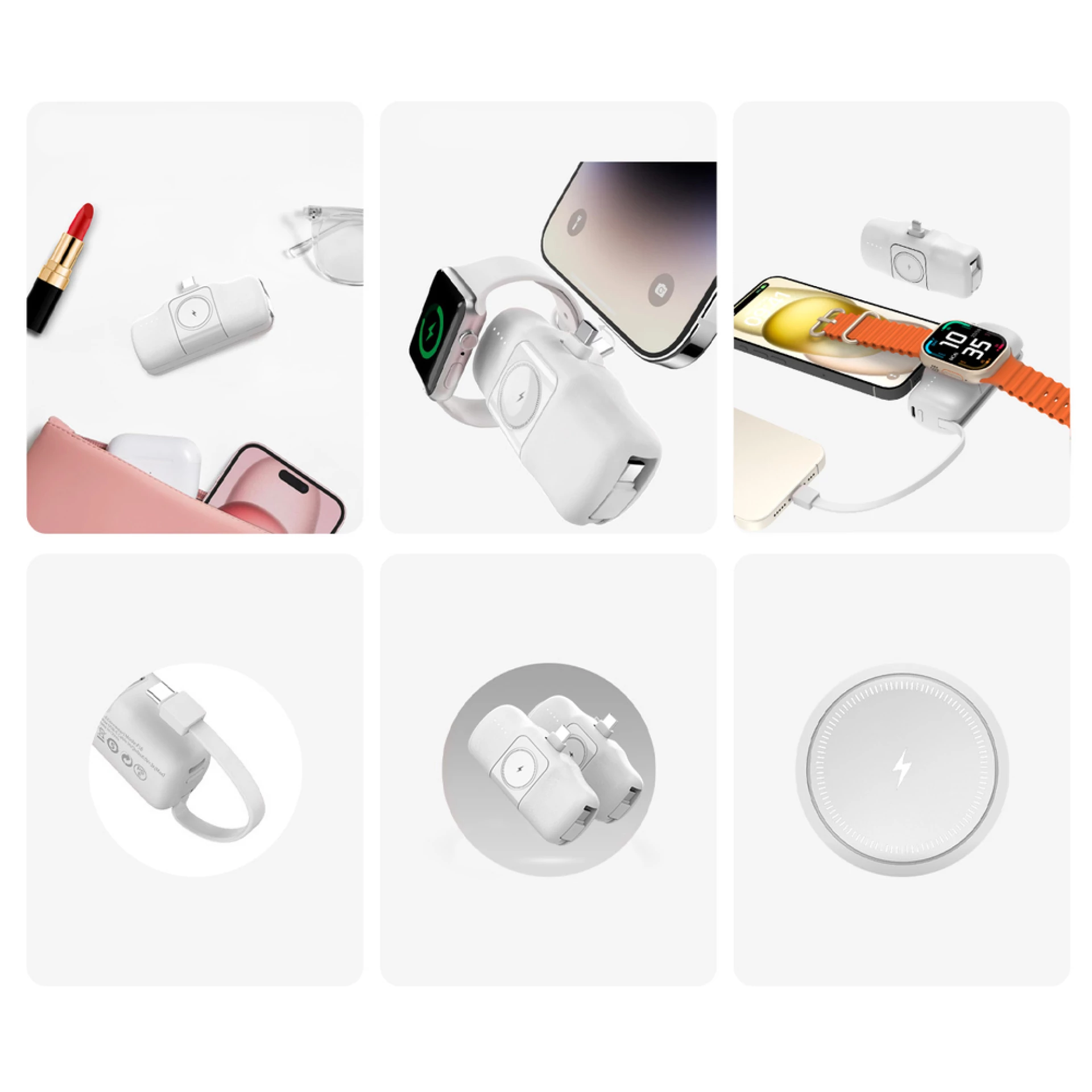 Prenosna baterija Wozinsky WF16-YCS 5000mAh 15W USB-C Mini USB-C + Apple watch
