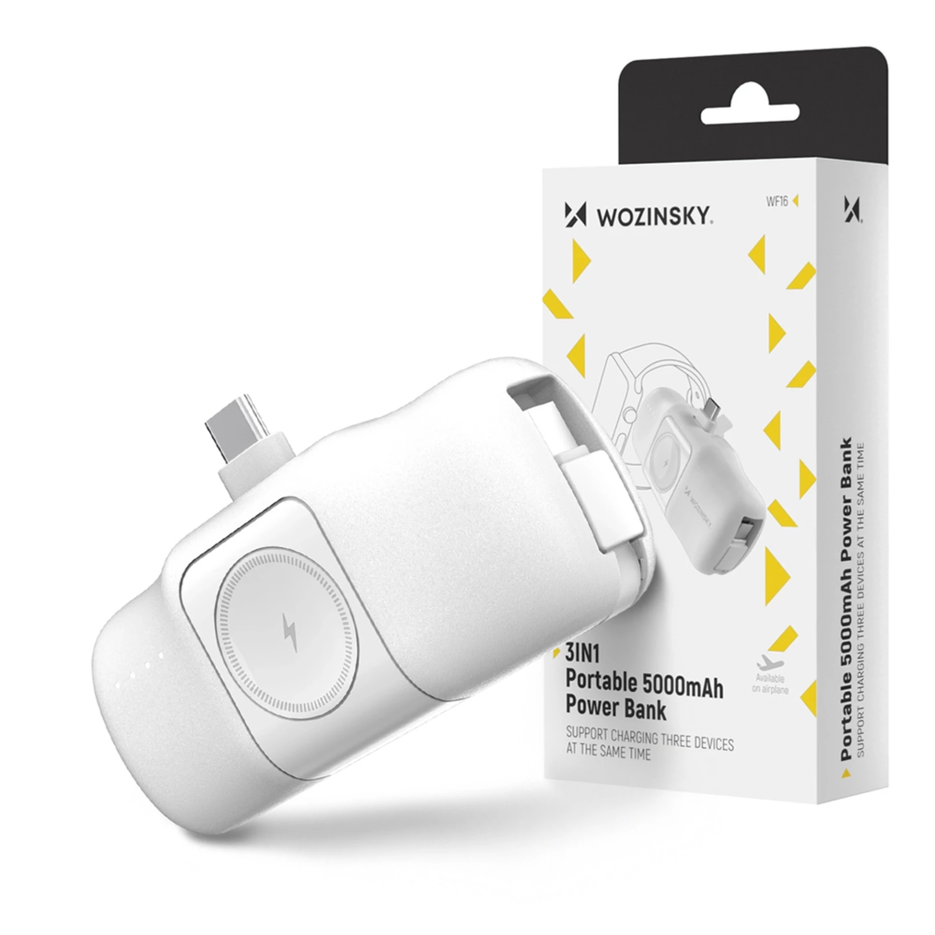 Prenosna baterija Wozinsky WF16-YCS 5000mAh 15W USB-C Mini USB-C + Apple watch