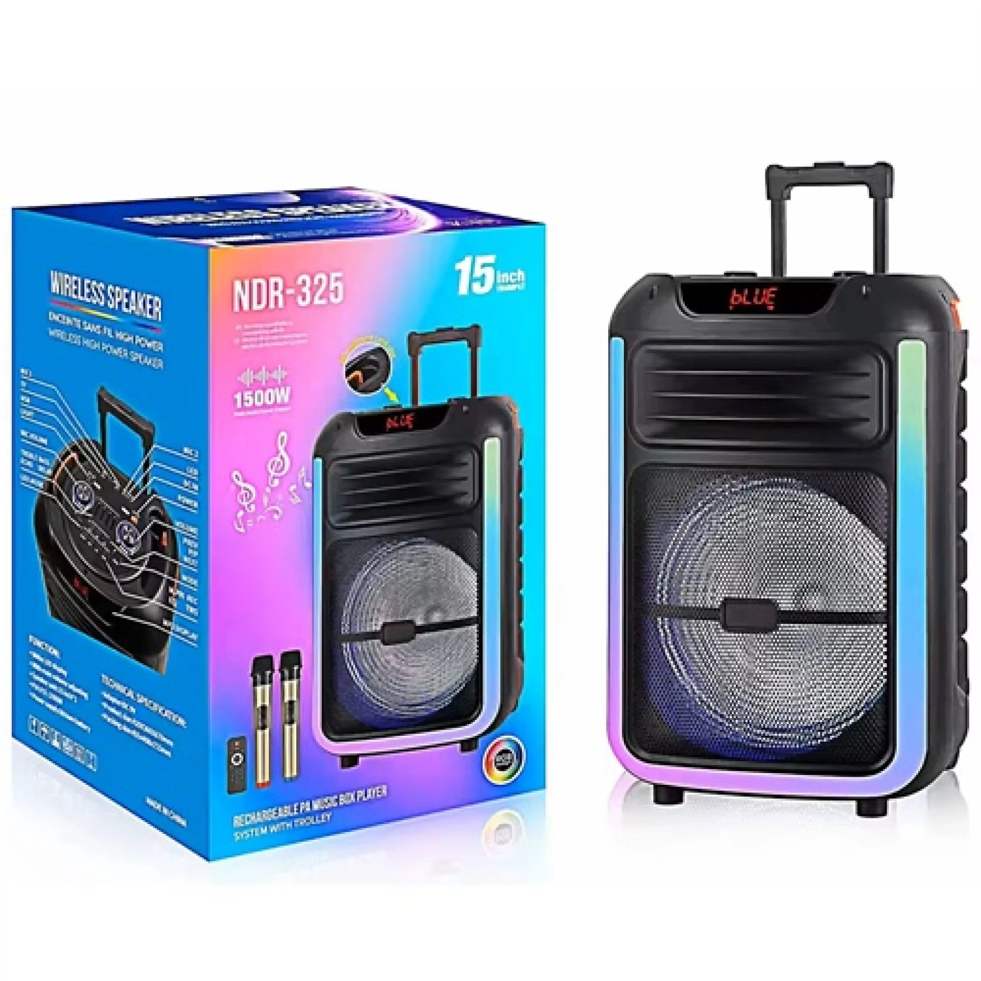 Prenosni zvučnik NDR-325 Karaoke sa 2 mikrofona