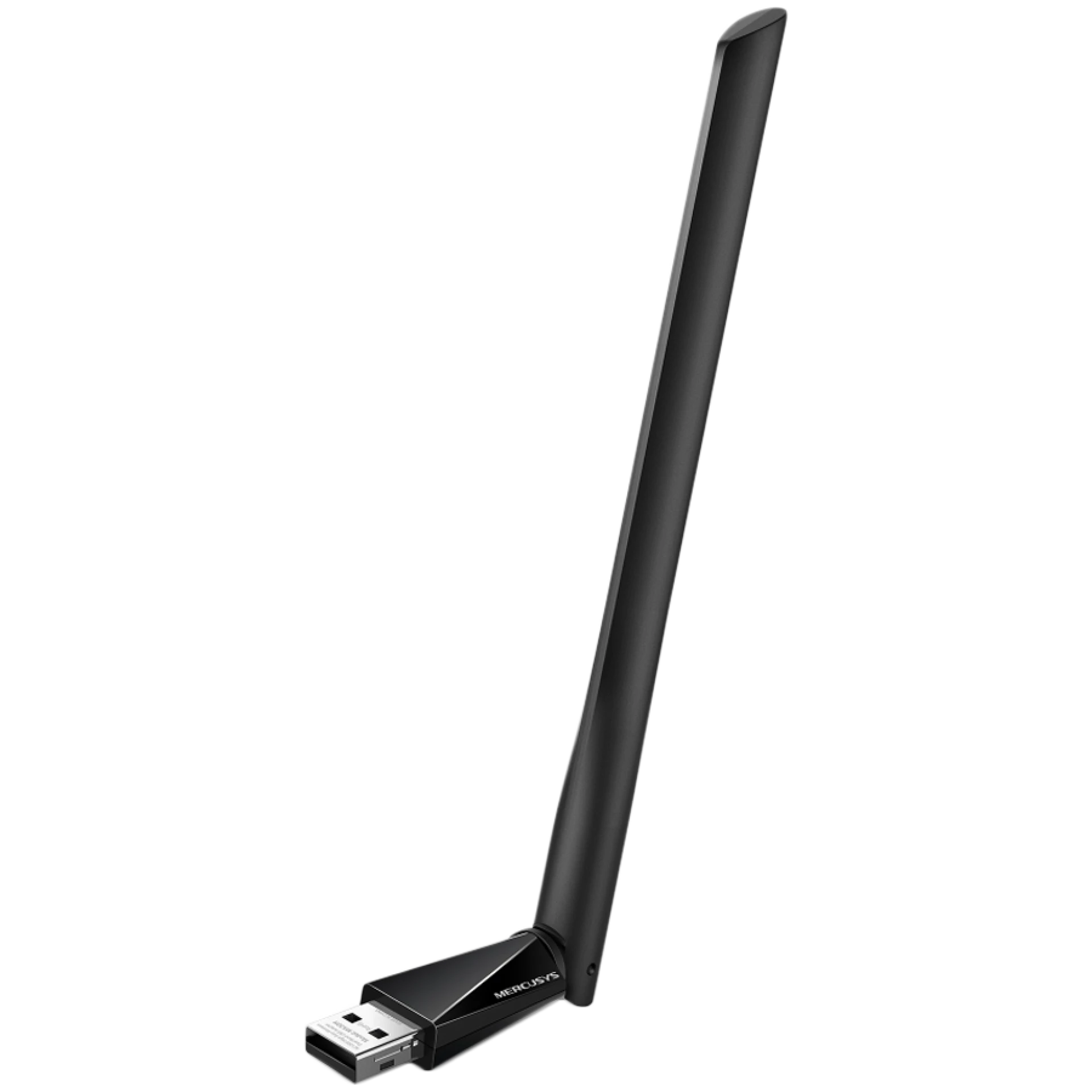 Mercusys MA30H AC1300 High Gain Wi-Fi USB Adapter, 400 Mbps at 2.4 GHz + 867 Mbps at 5 GHz, 1× High Gain External Antenna, USB 2.0, MU-MIMO, WPA3, Plug and Play, Adjustable Multi-Directional Antenna